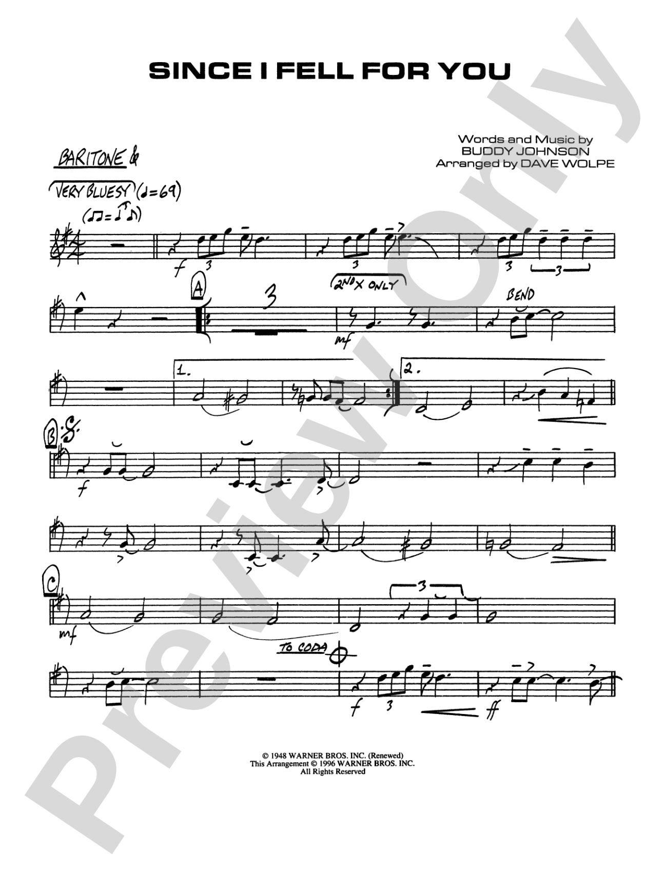 Since I Fell for You: Baritone T.C.