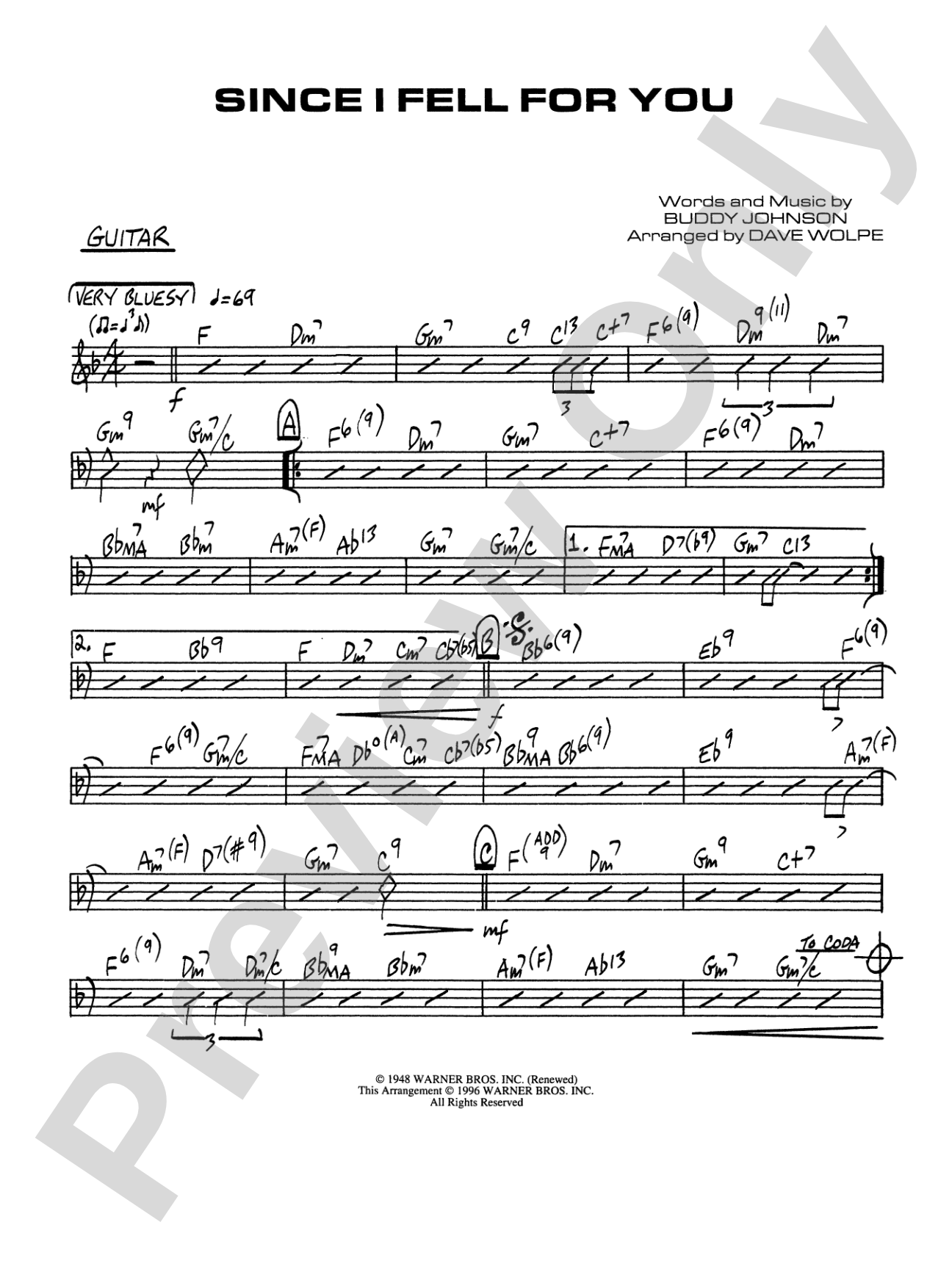 Since I Fell for You: Guitar