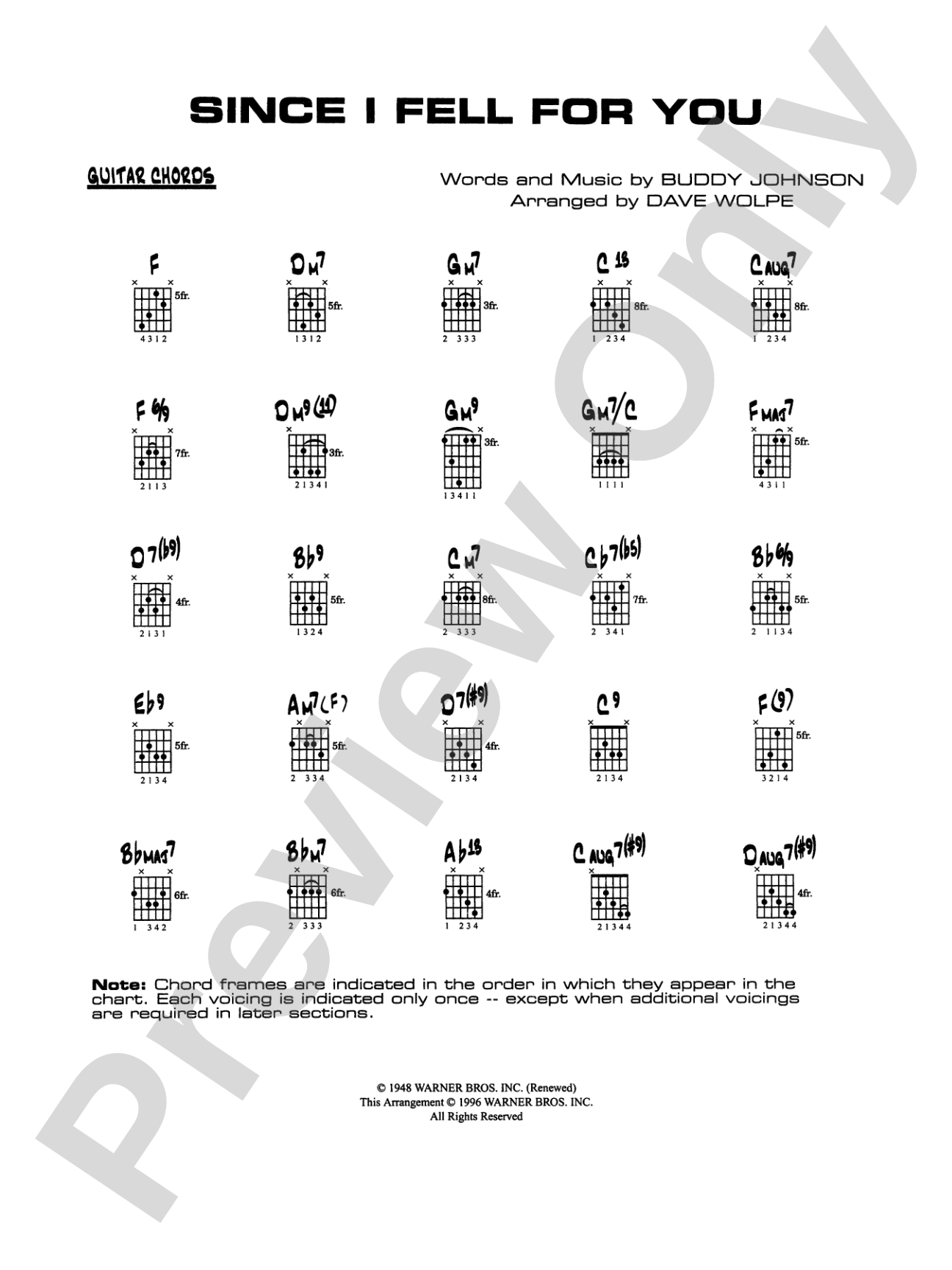 Since I Fell for You: Guitar Chords