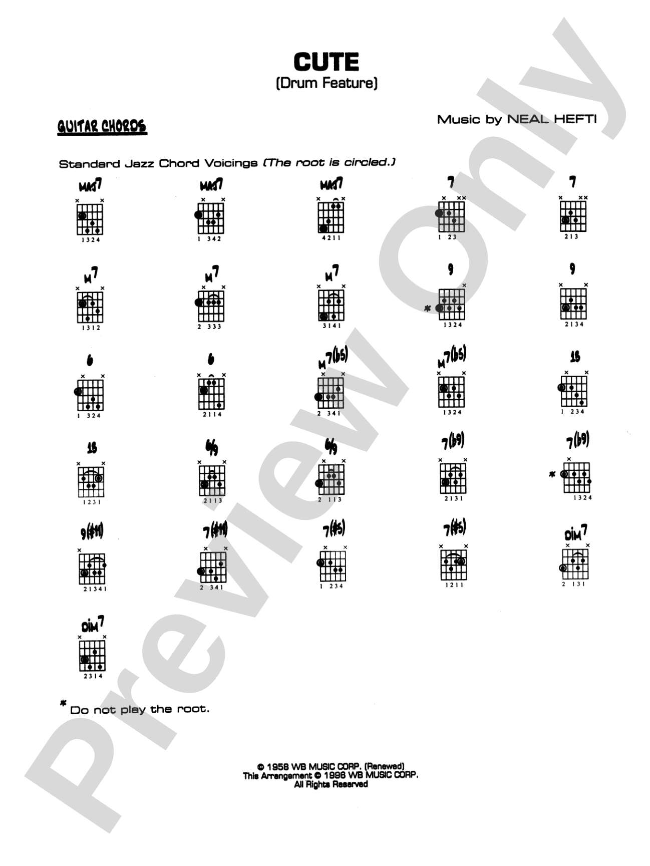 Cute: Guitar Chords