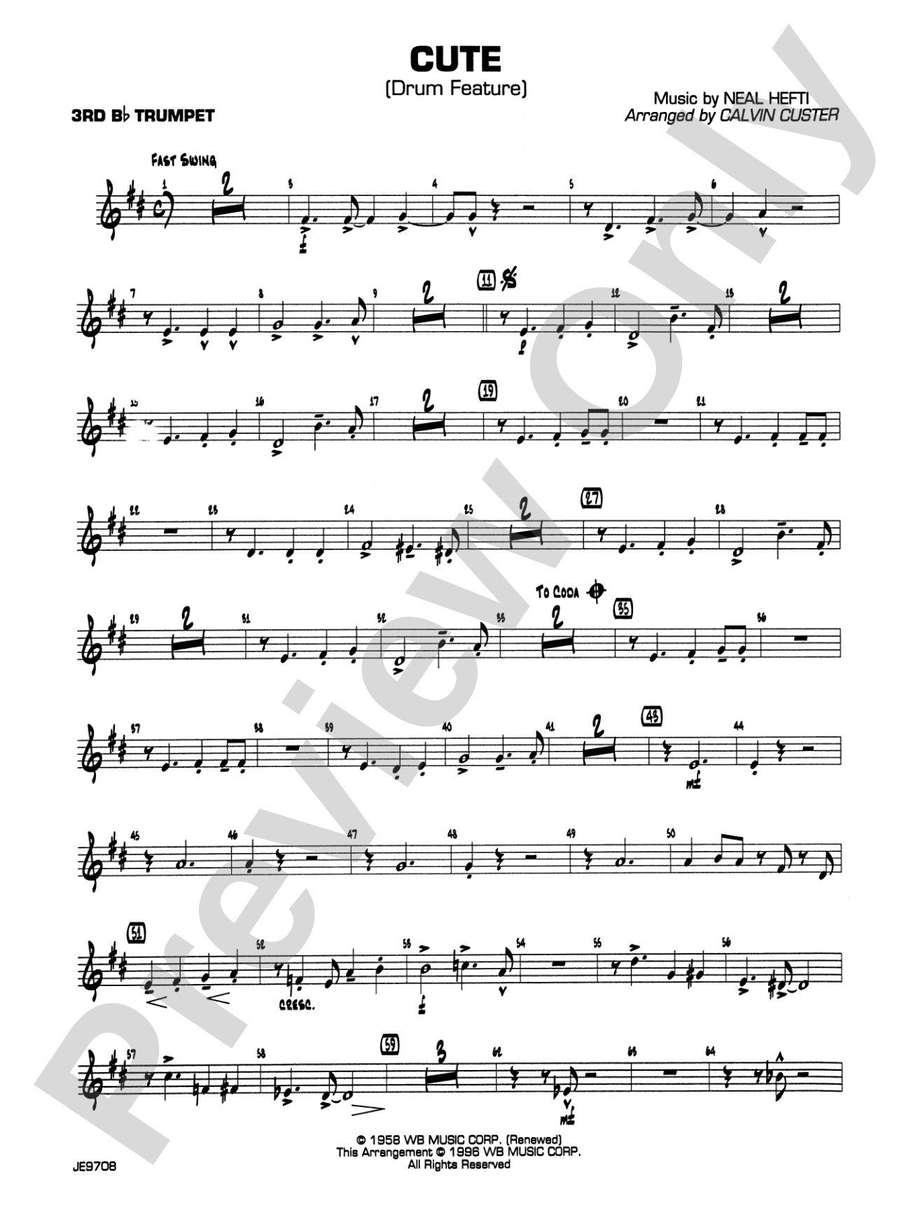 Cute: 3rd B-flat Trumpet