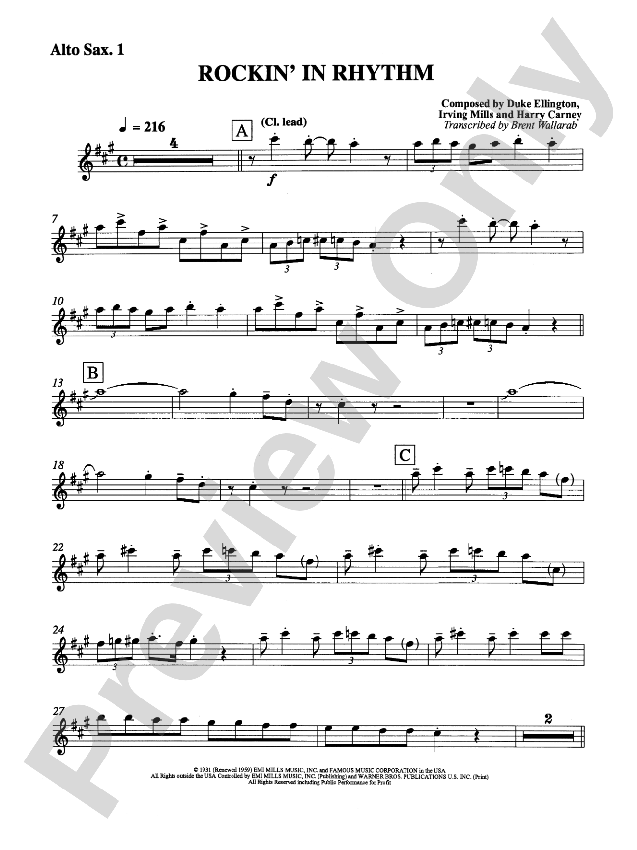 Rockin' in Rhythm: E-flat Alto Saxophone