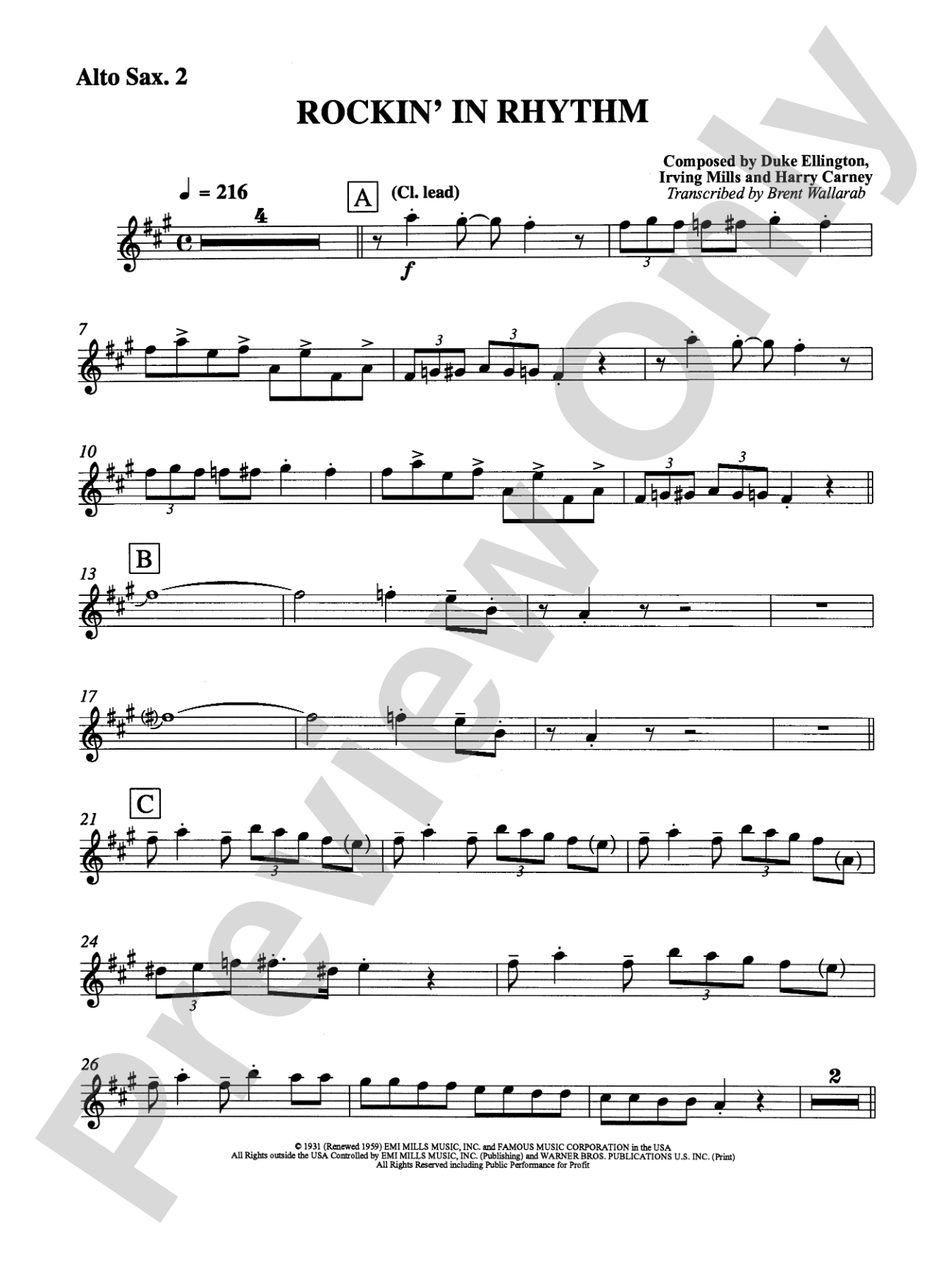 Rockin' in Rhythm: 2nd E-flat Alto Saxophone