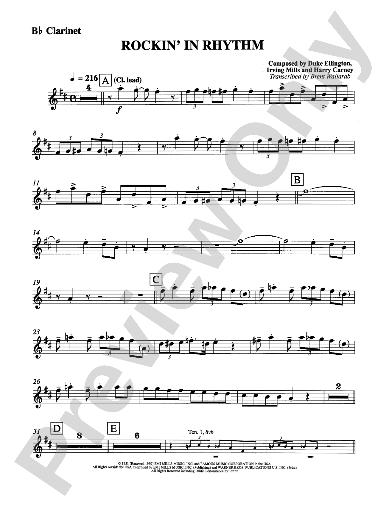 Rockin' in Rhythm: 1st B-flat Clarinet