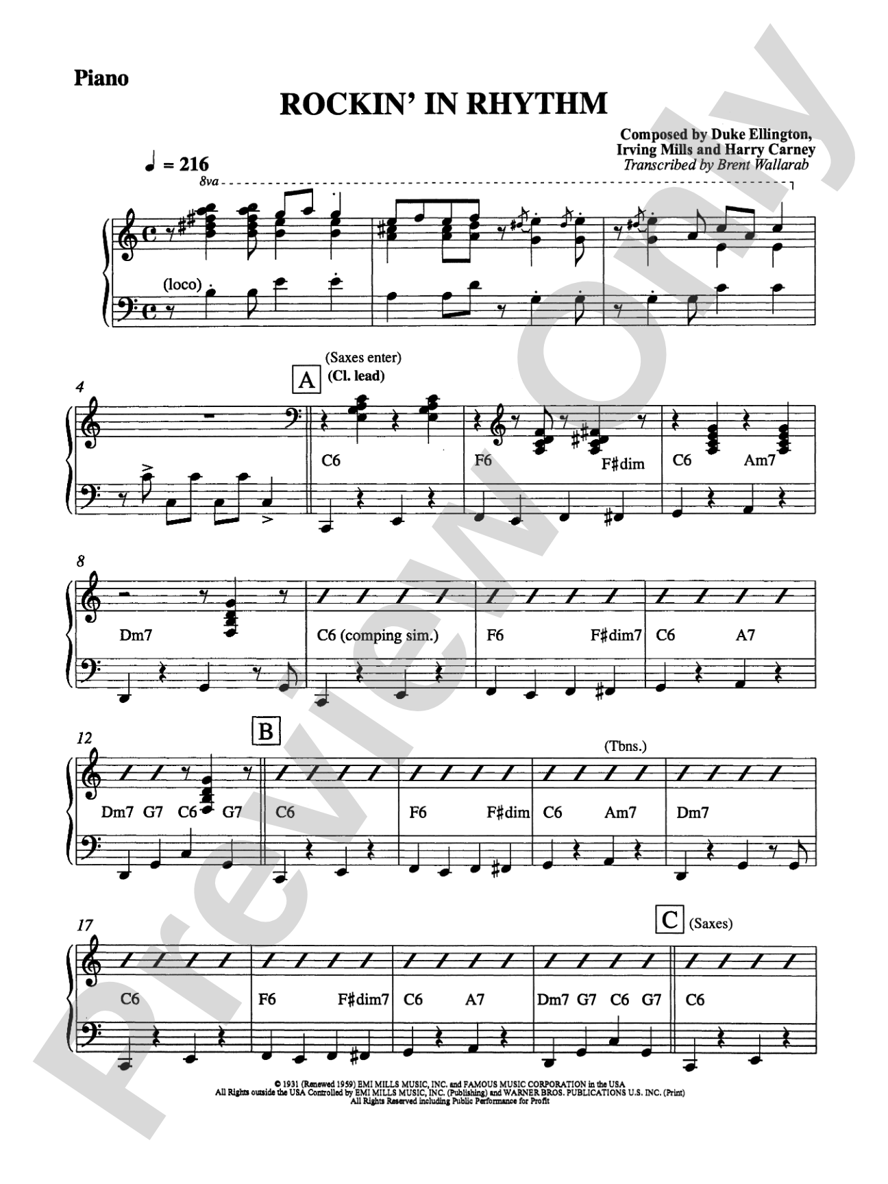 Rockin' in Rhythm: Piano Accompaniment