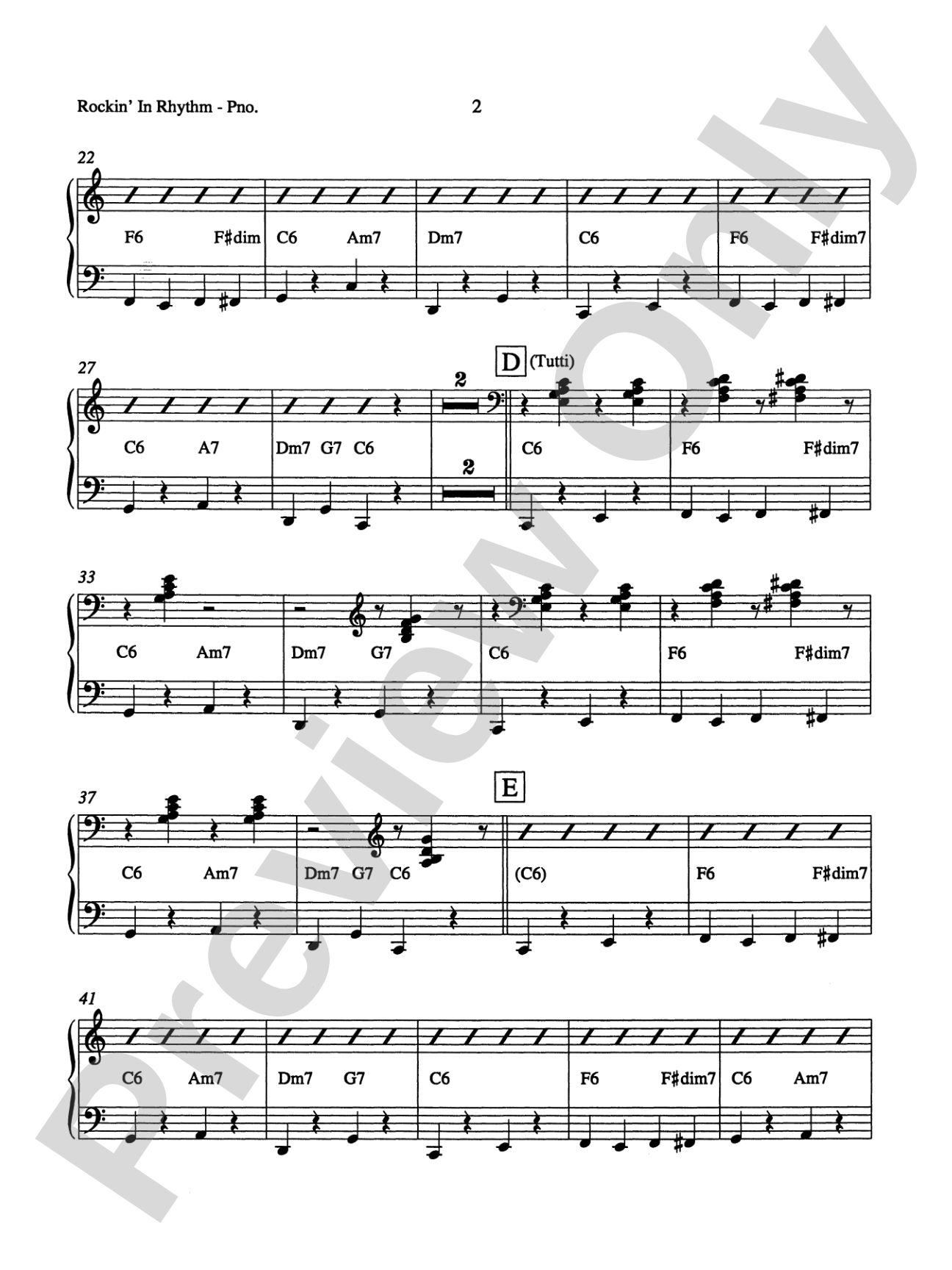 Rockin' in Rhythm: Piano Accompaniment
