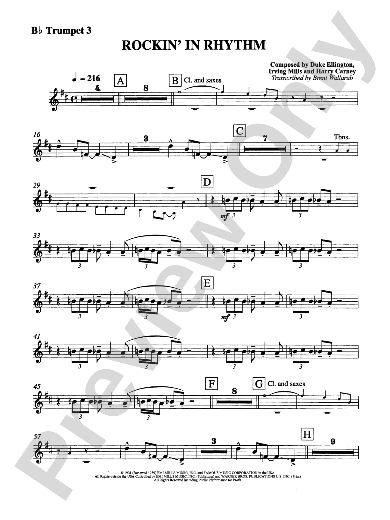 Rockin' in Rhythm: 3rd B-flat Trumpet