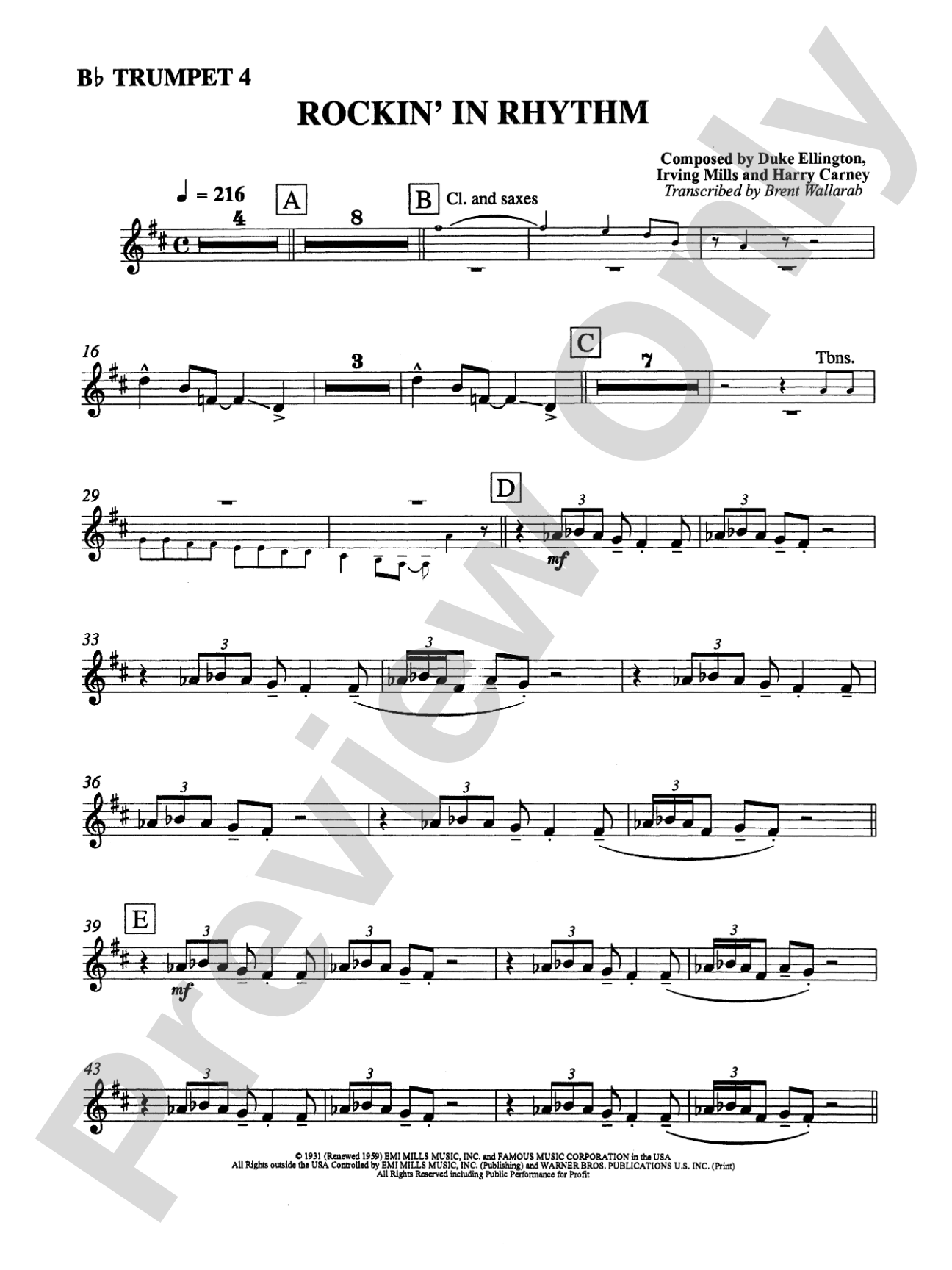 Rockin' in Rhythm: 4th B-flat Trumpet