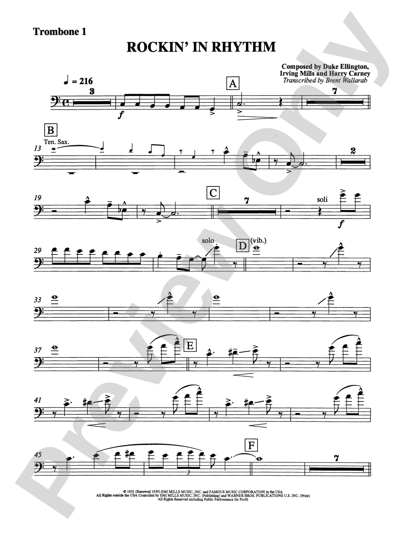 Rockin' in Rhythm: 1st Trombone