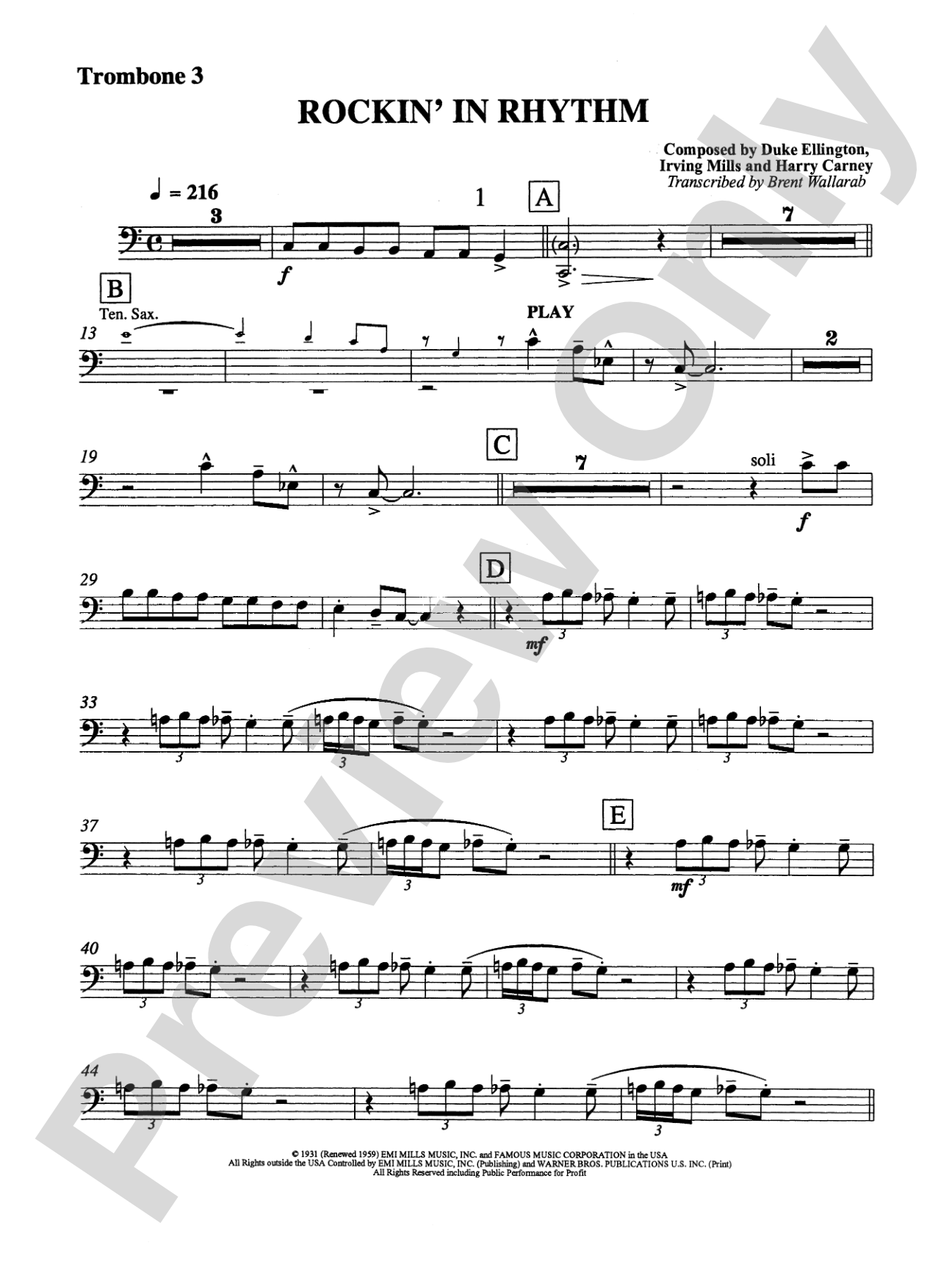 Rockin' in Rhythm: 3rd Trombone