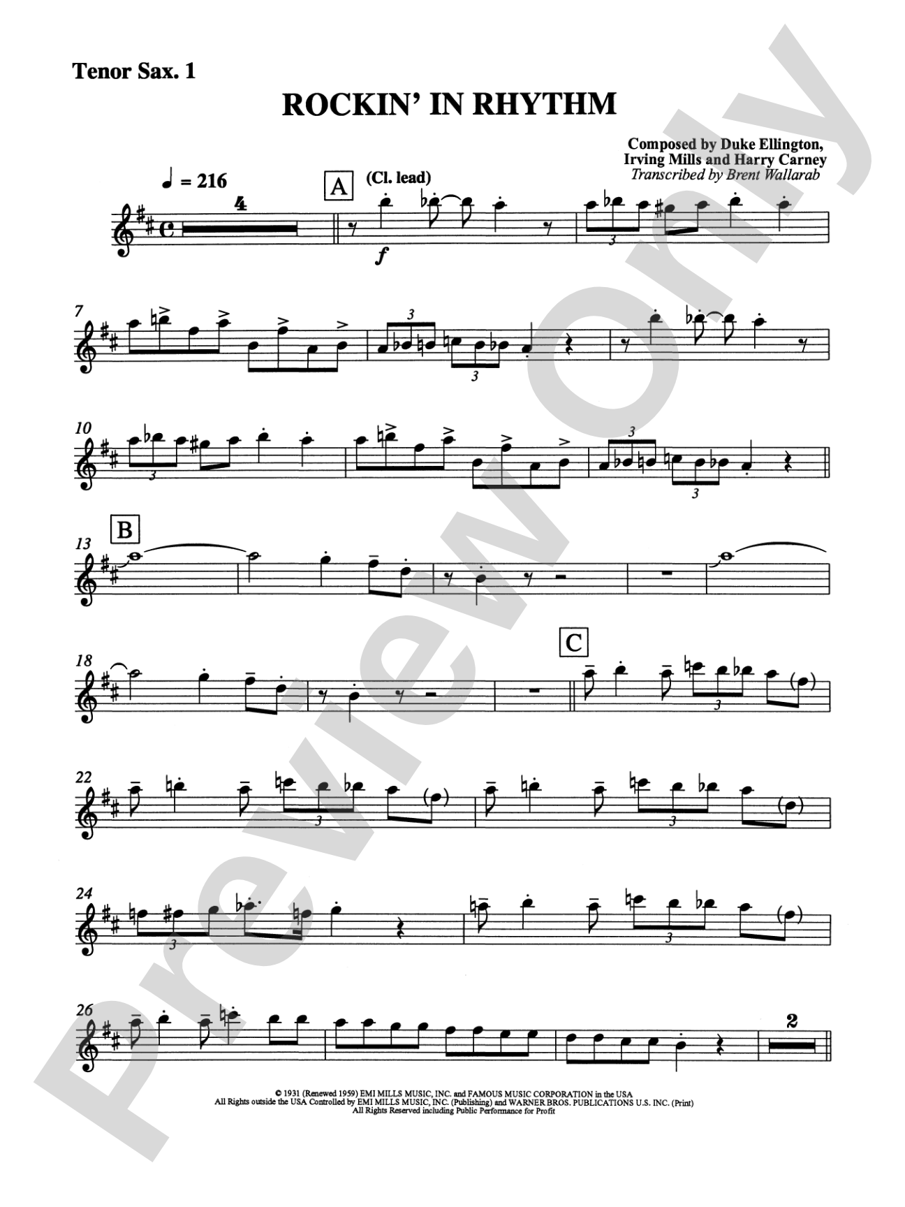 Rockin' in Rhythm: B-flat Tenor Saxophone