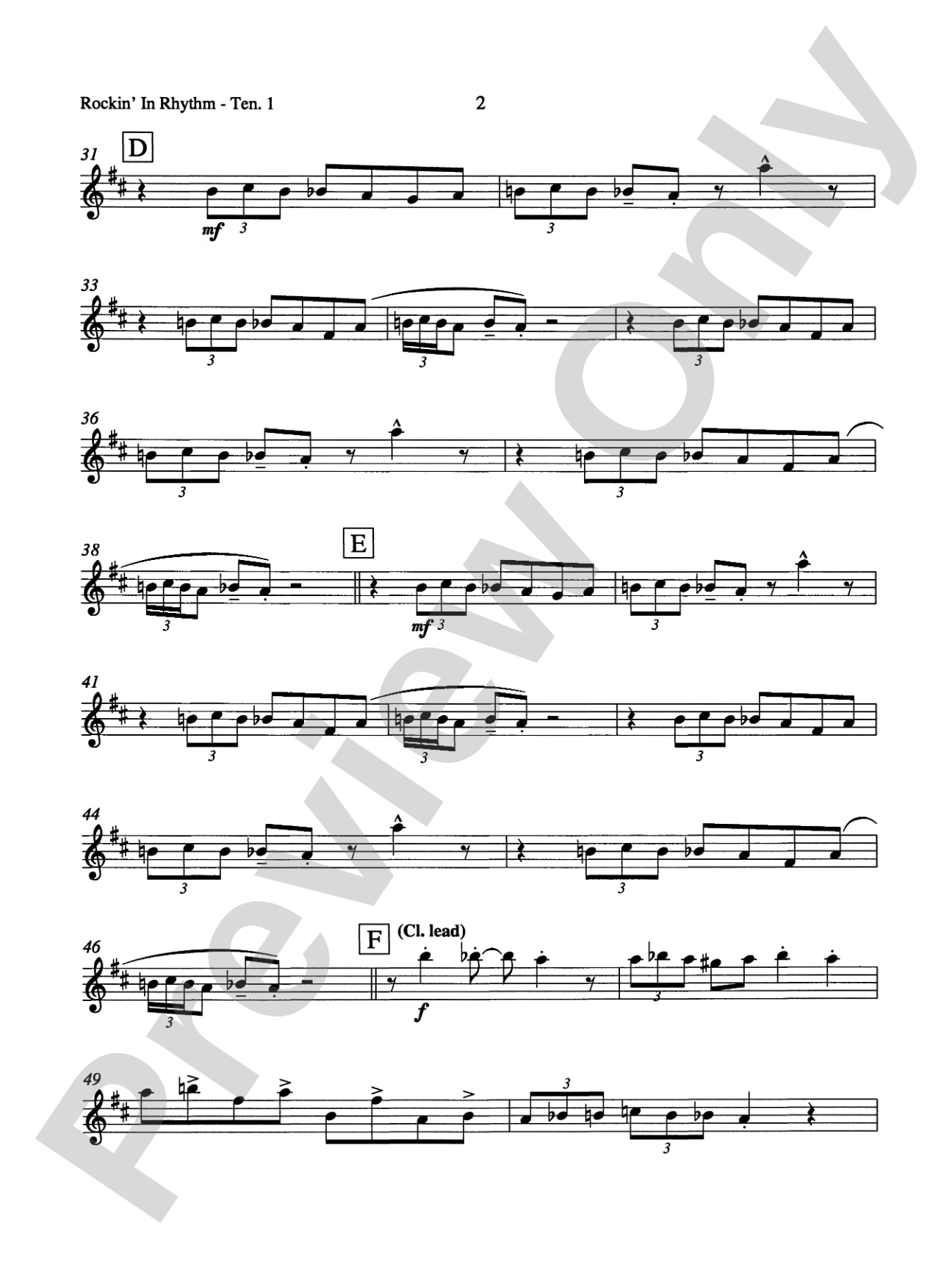 Rockin' in Rhythm: B-flat Tenor Saxophone