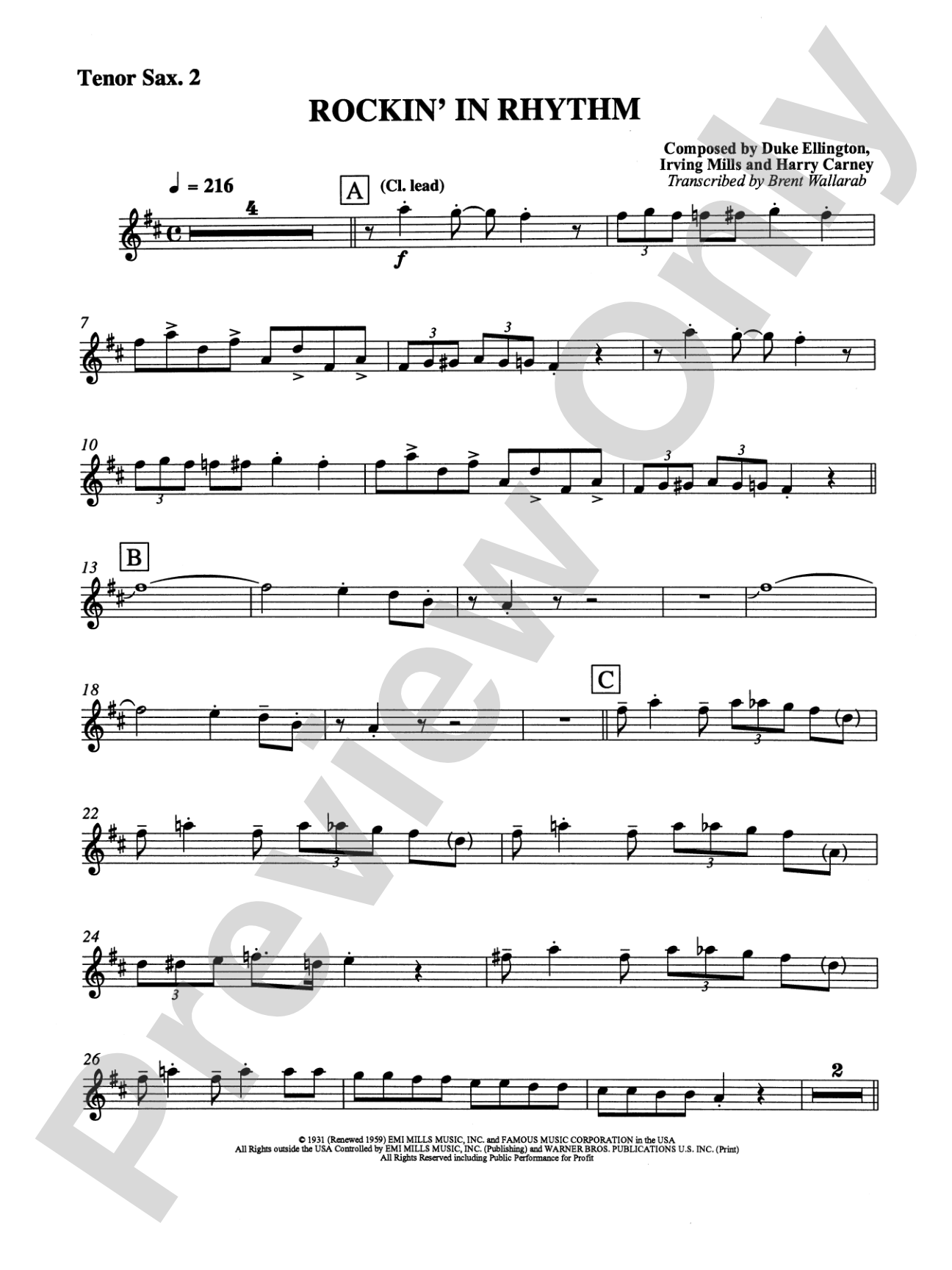 Rockin' in Rhythm: 2nd B-flat Tenor Saxophone