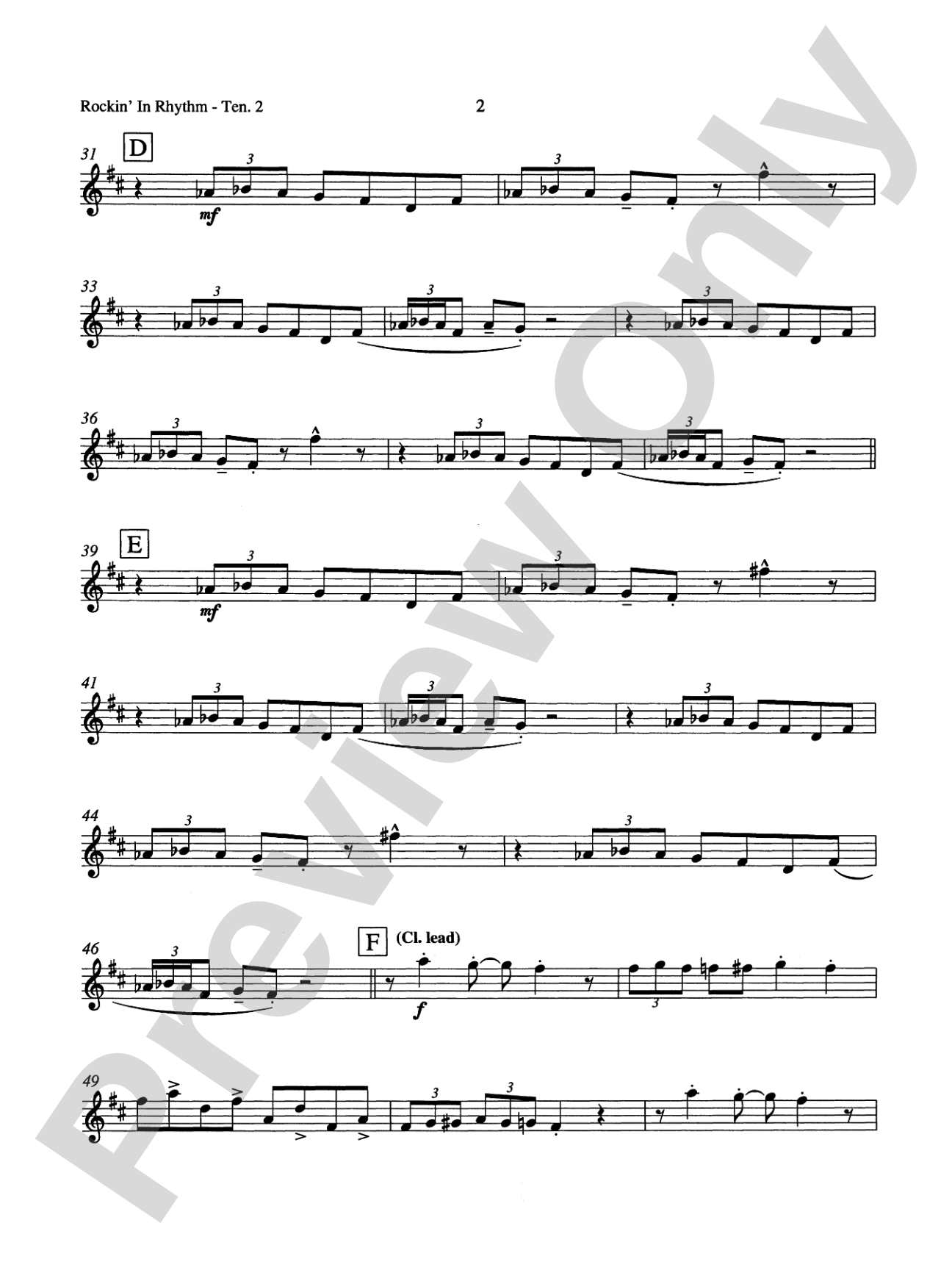 Rockin' in Rhythm: 2nd B-flat Tenor Saxophone