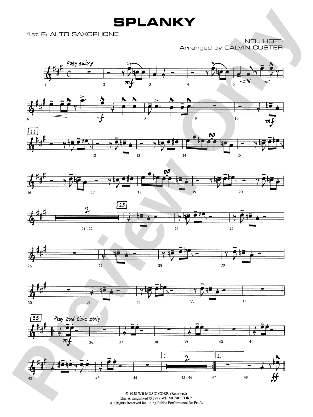 Splanky: E-flat Alto Saxophone