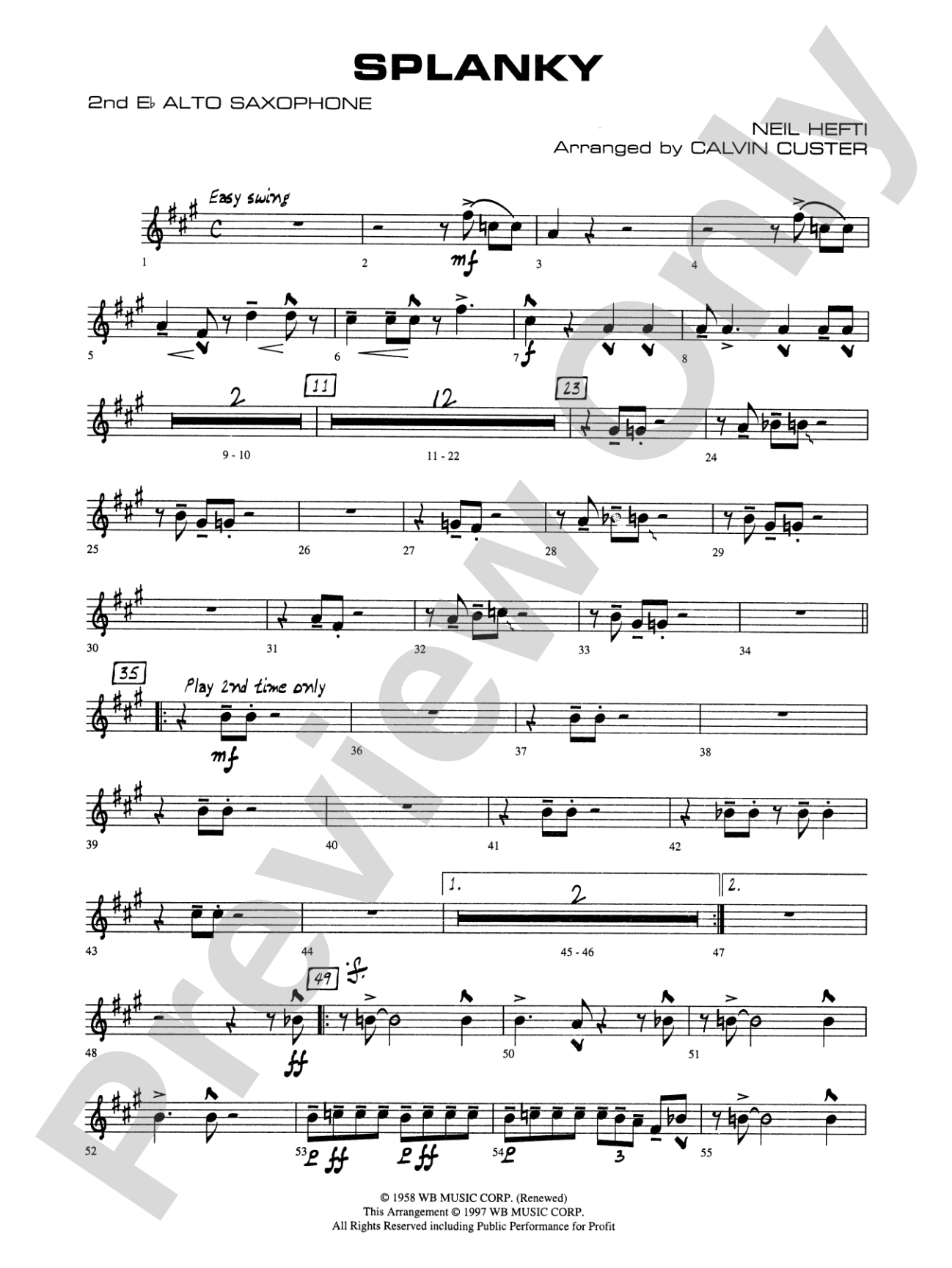 Splanky: 2nd E-flat Alto Saxophone