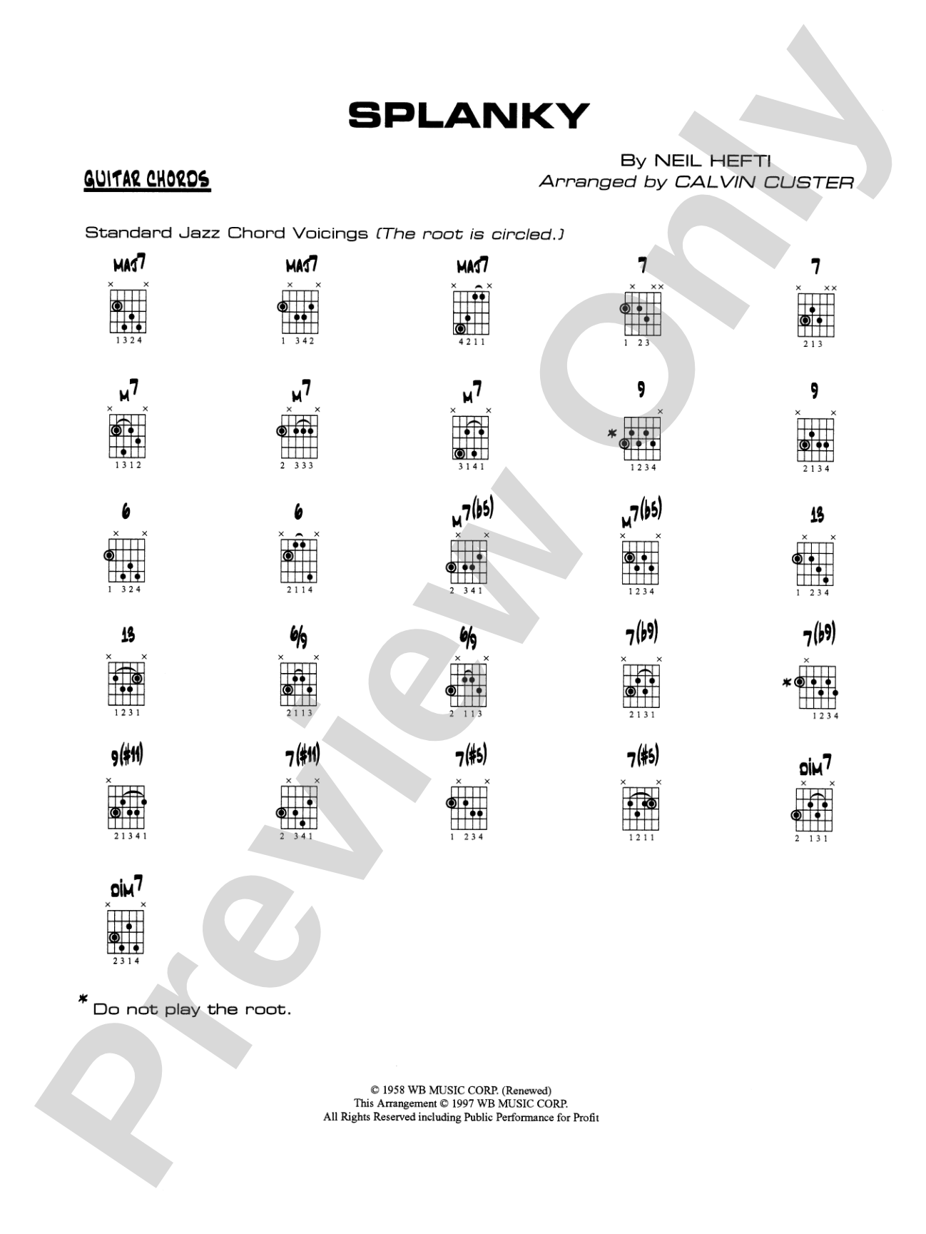 Splanky: Guitar Chords