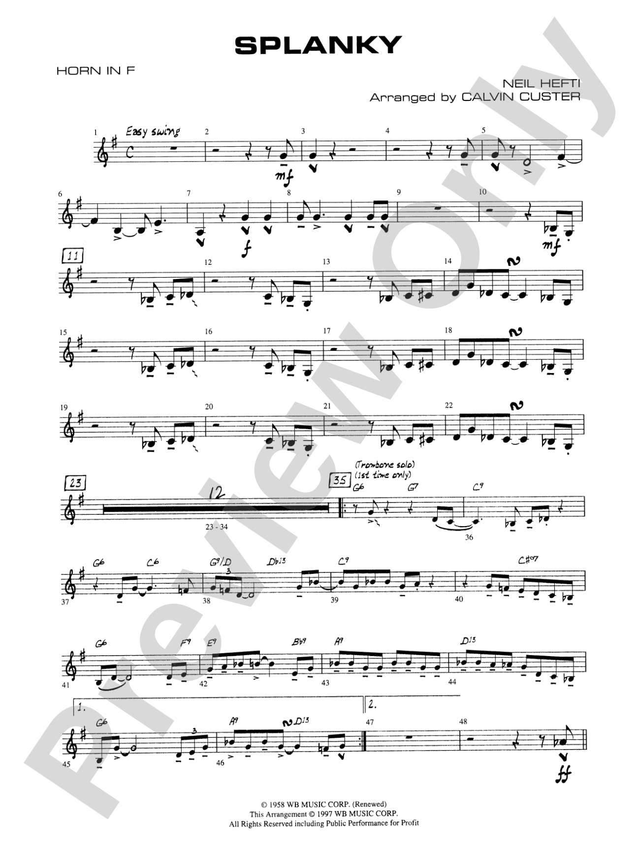 Splanky: 1st F Horn