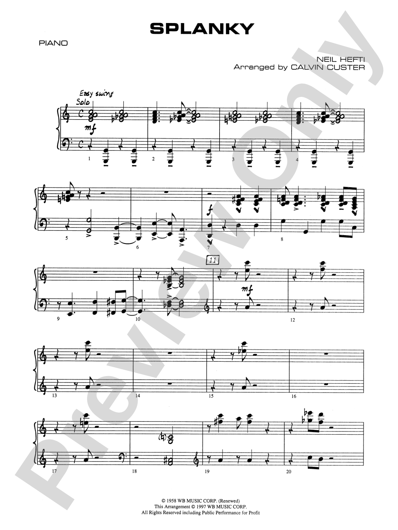 Splanky: Piano Accompaniment