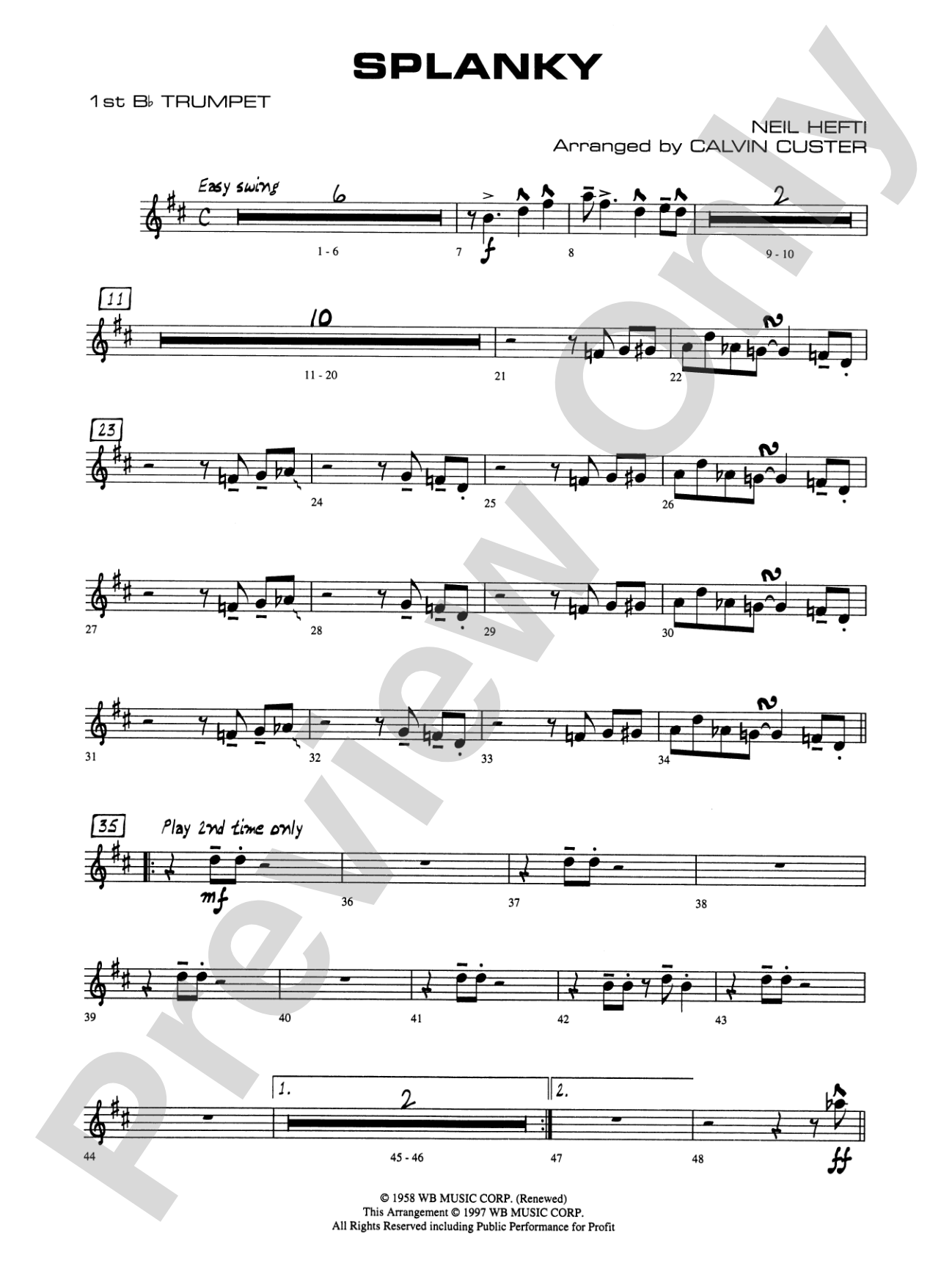 Splanky: 1st B-flat Trumpet