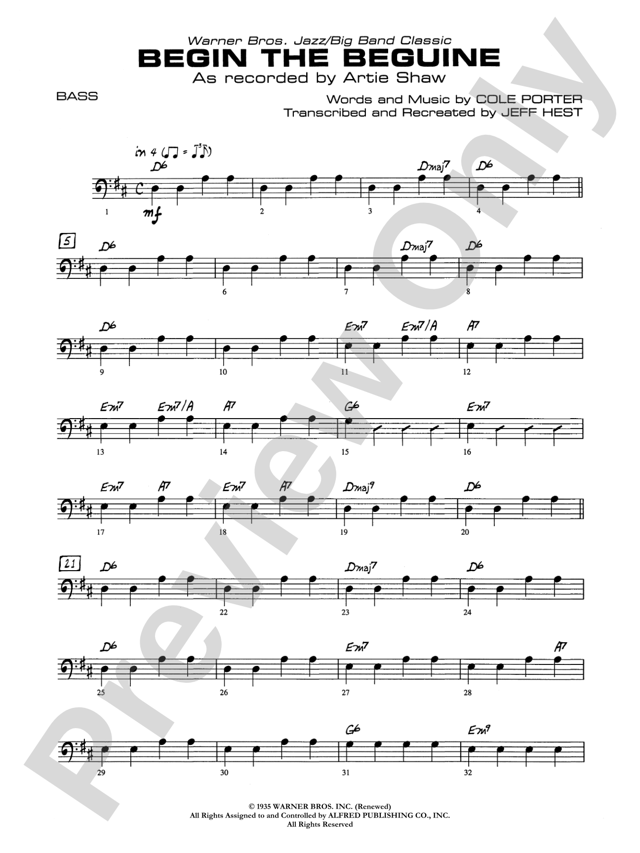 Begin the Beguine: String Bass