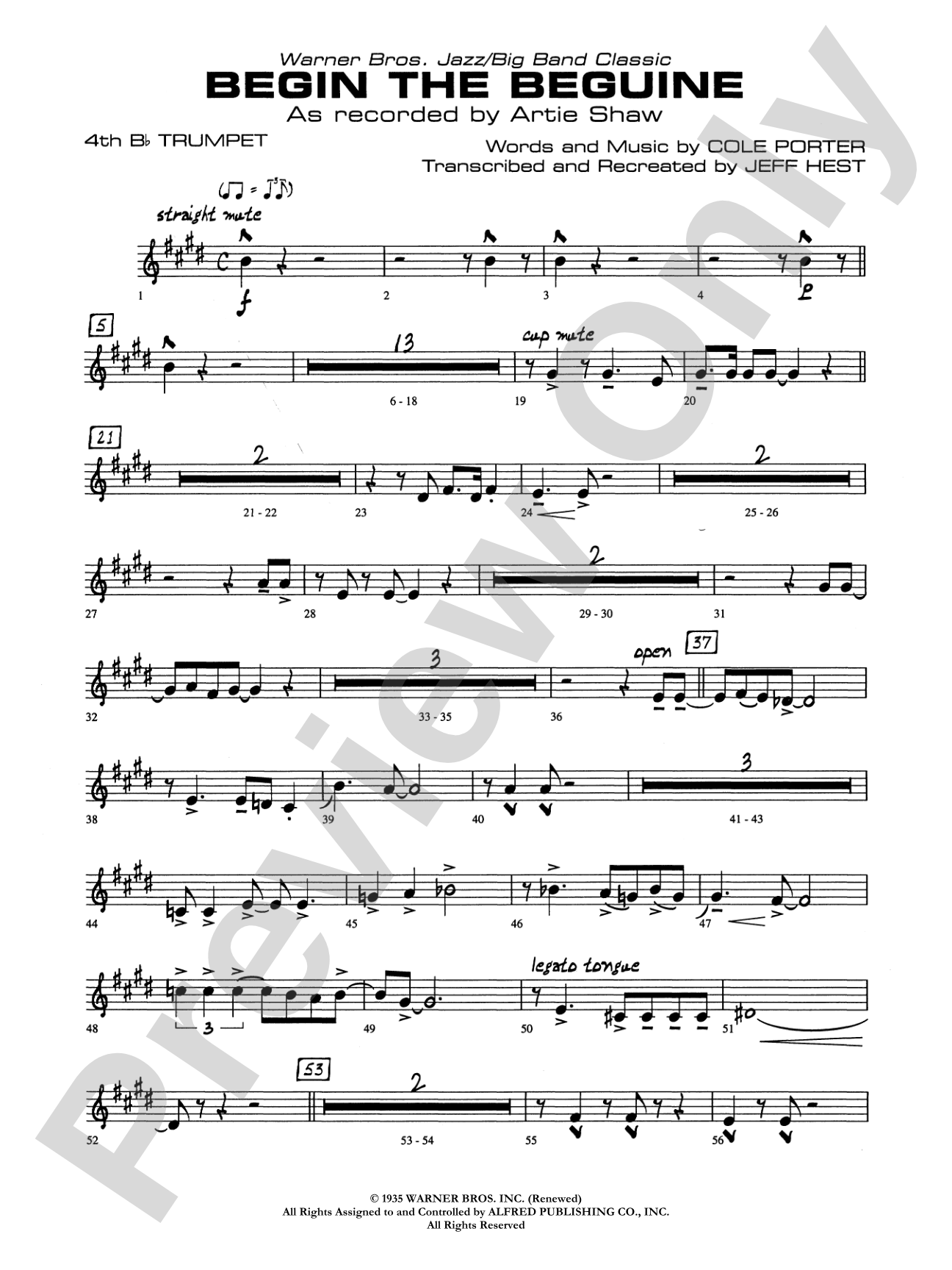 Begin the Beguine: 4th B-flat Trumpet