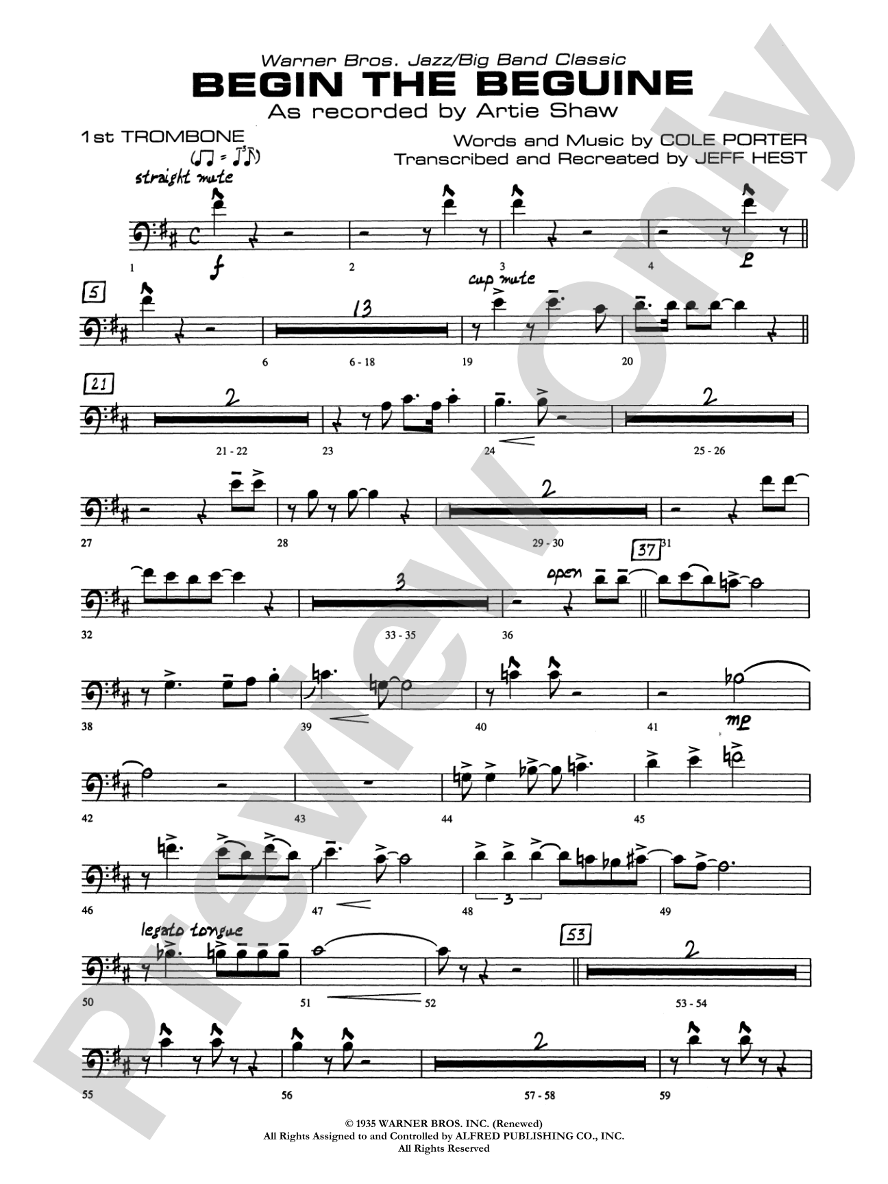 Begin the Beguine: 1st Trombone