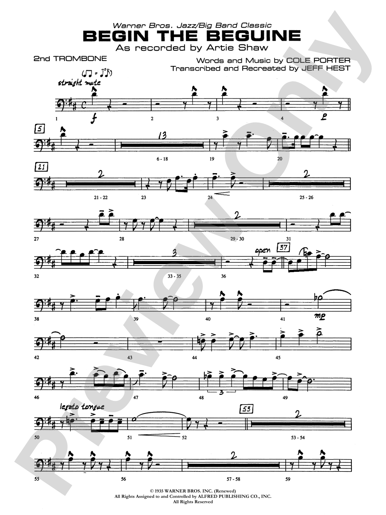 Begin the Beguine: 2nd Trombone