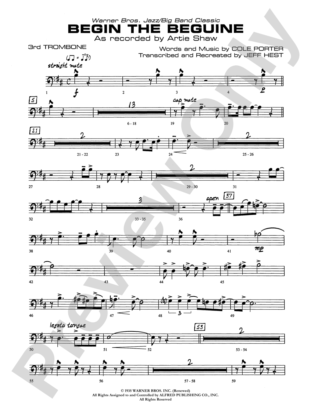 Begin the Beguine: 3rd Trombone
