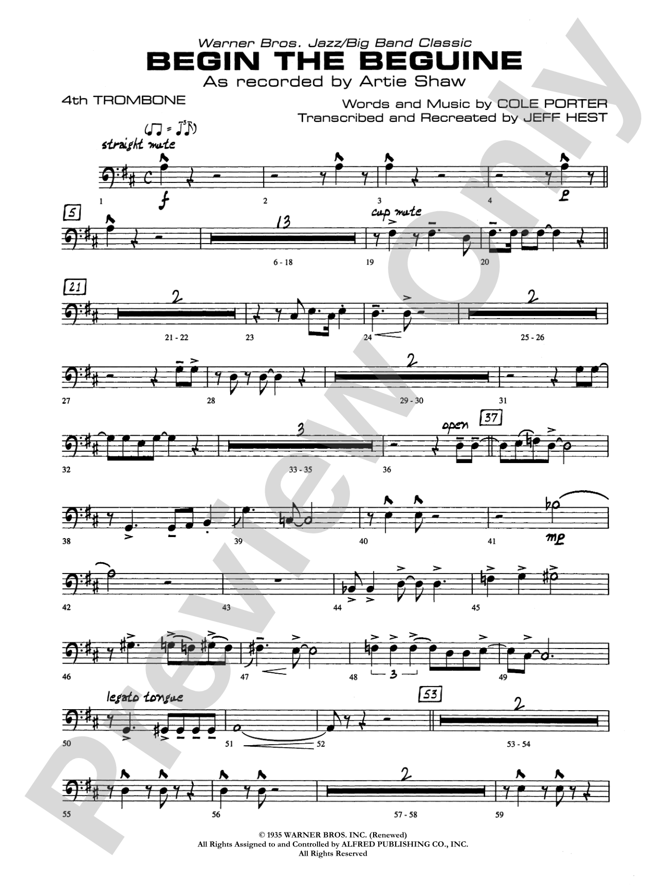 Begin the Beguine: 4th Trombone