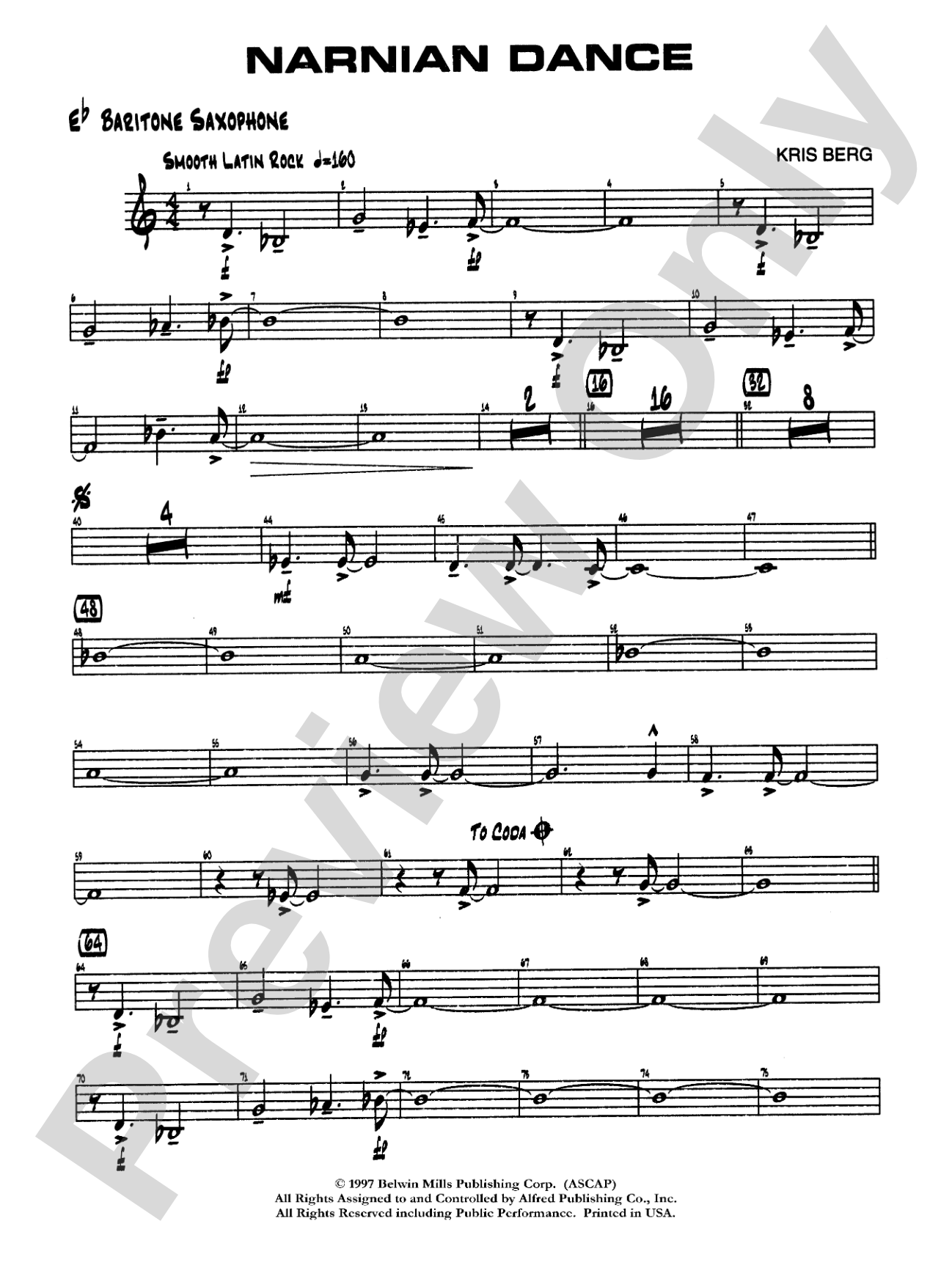 Narnian Dance: E-flat Baritone Saxophone
