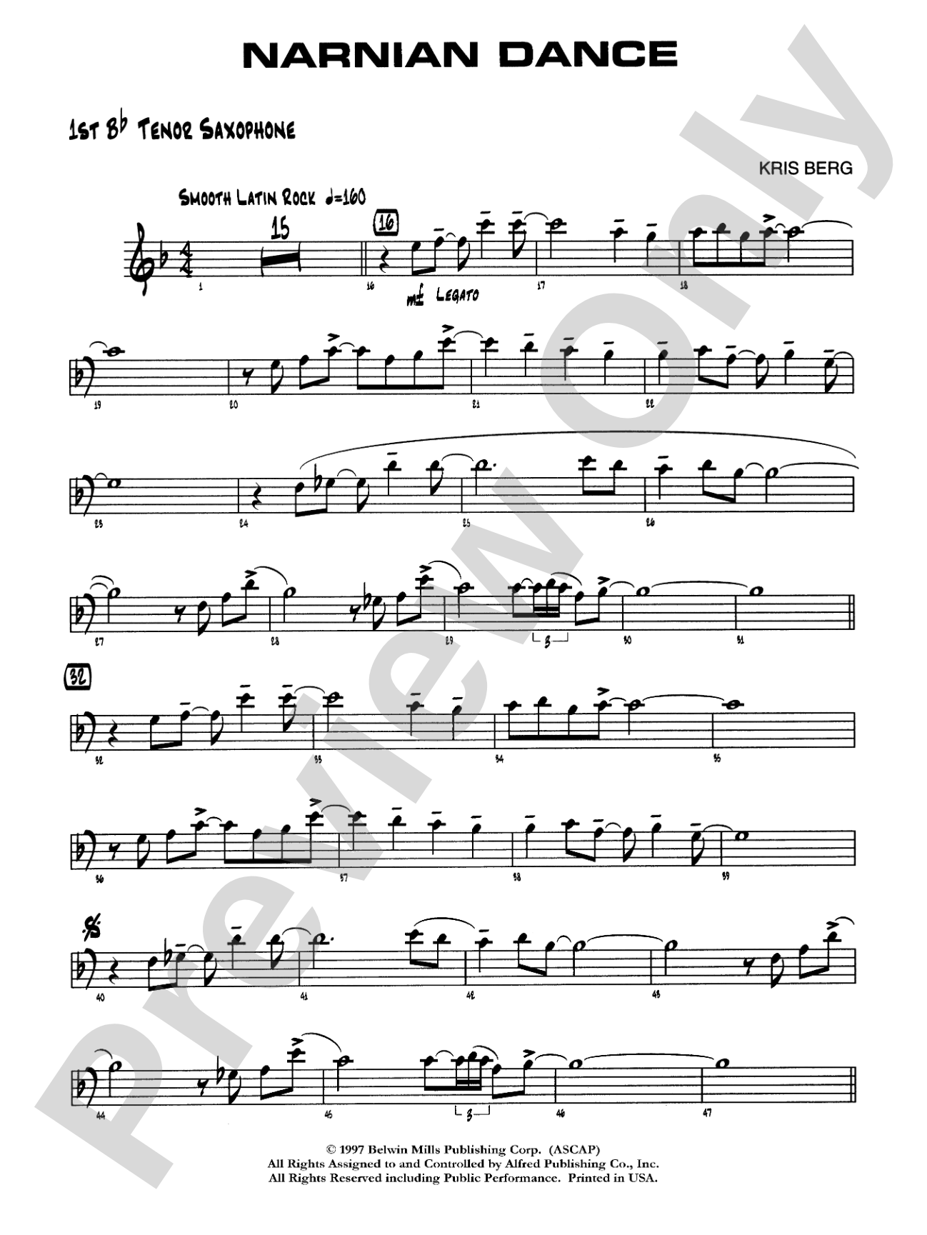 Narnian Dance: B-flat Tenor Saxophone