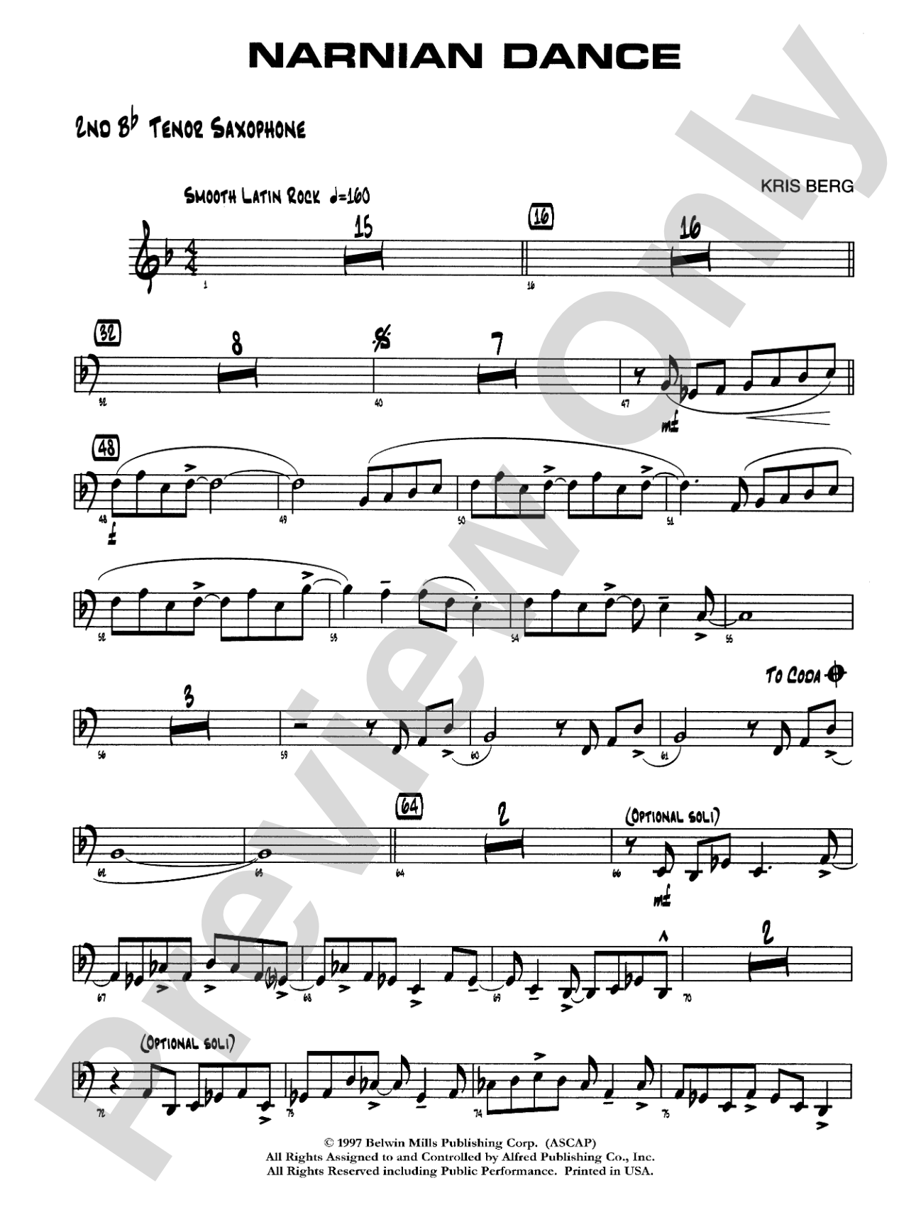 Narnian Dance: 2nd B-flat Tenor Saxophone