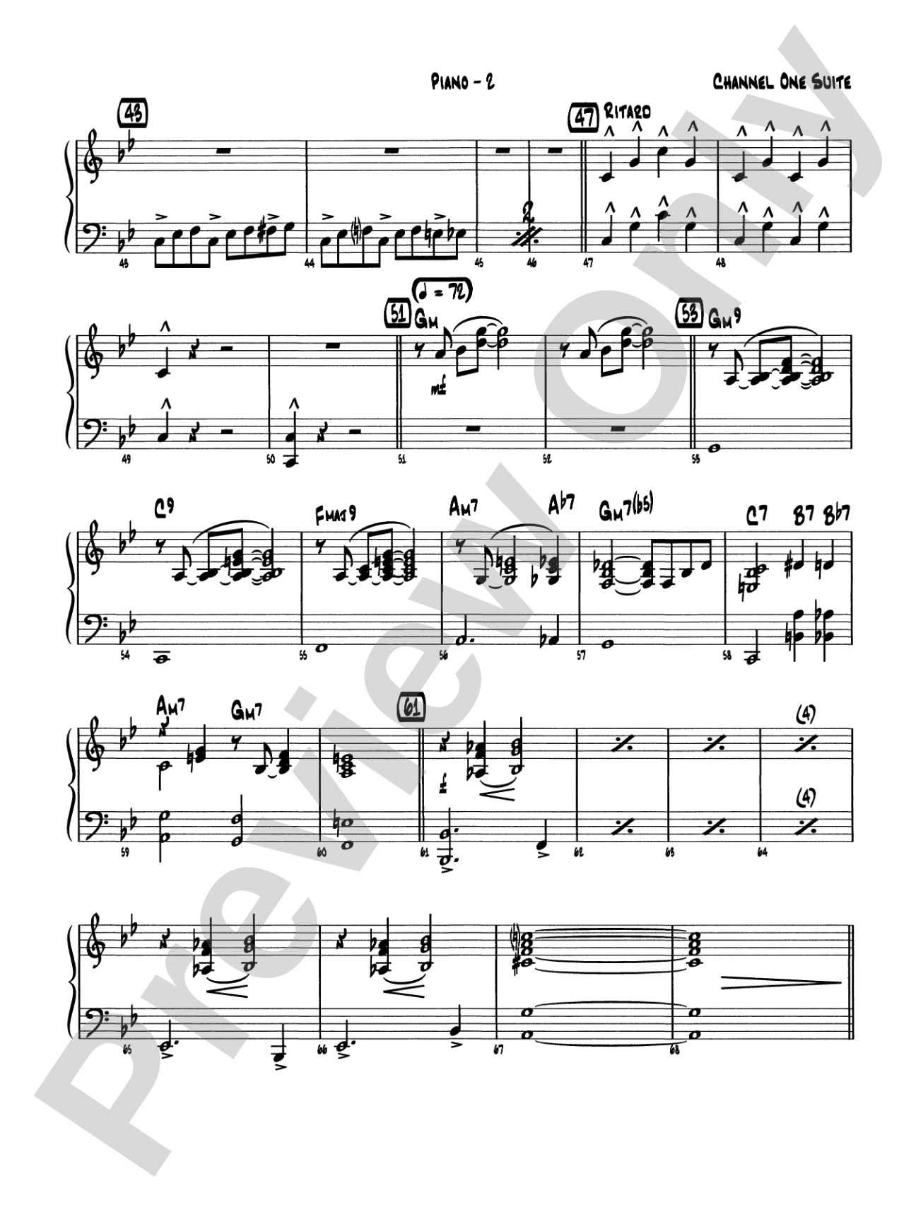Channel One Suite: Piano Accompaniment
