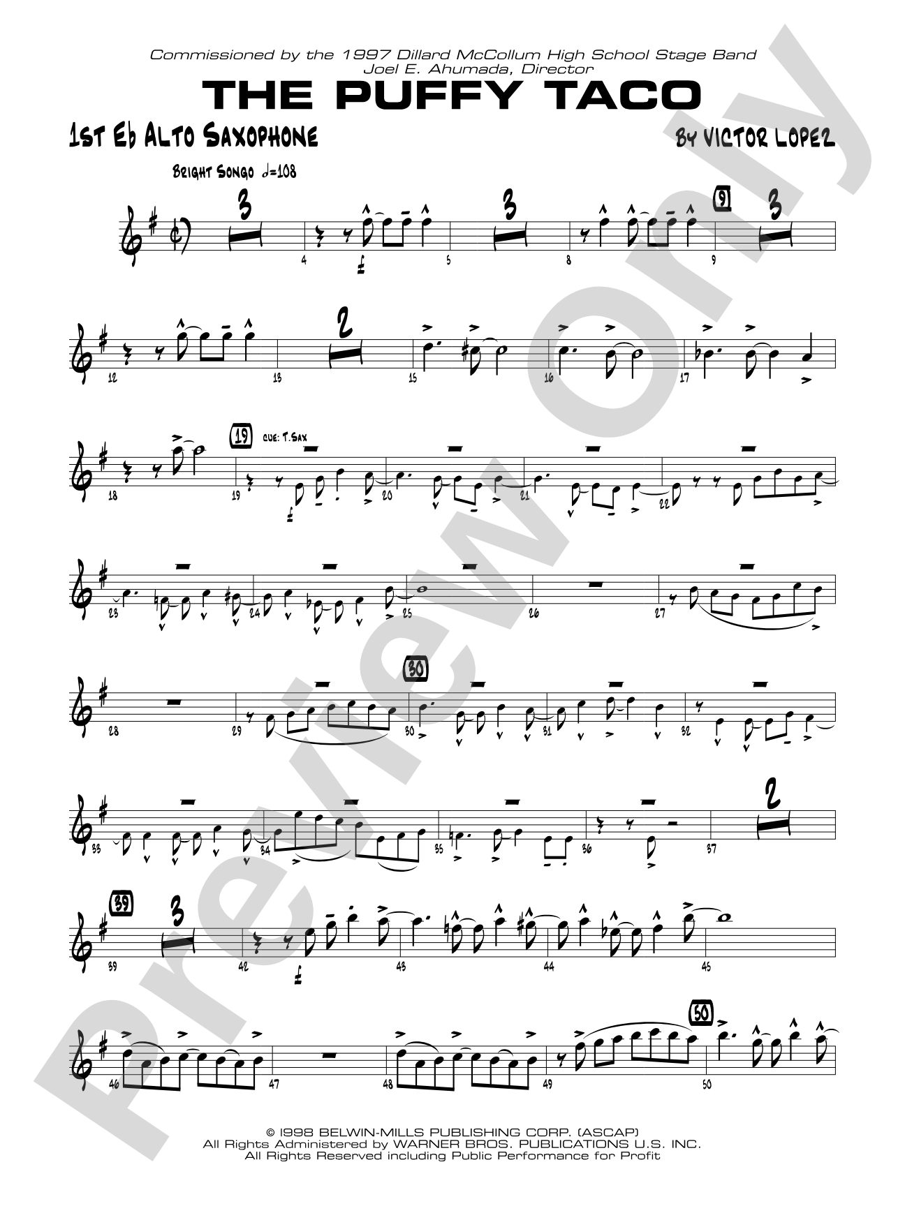 Puffy Taco: E-flat Alto Saxophone