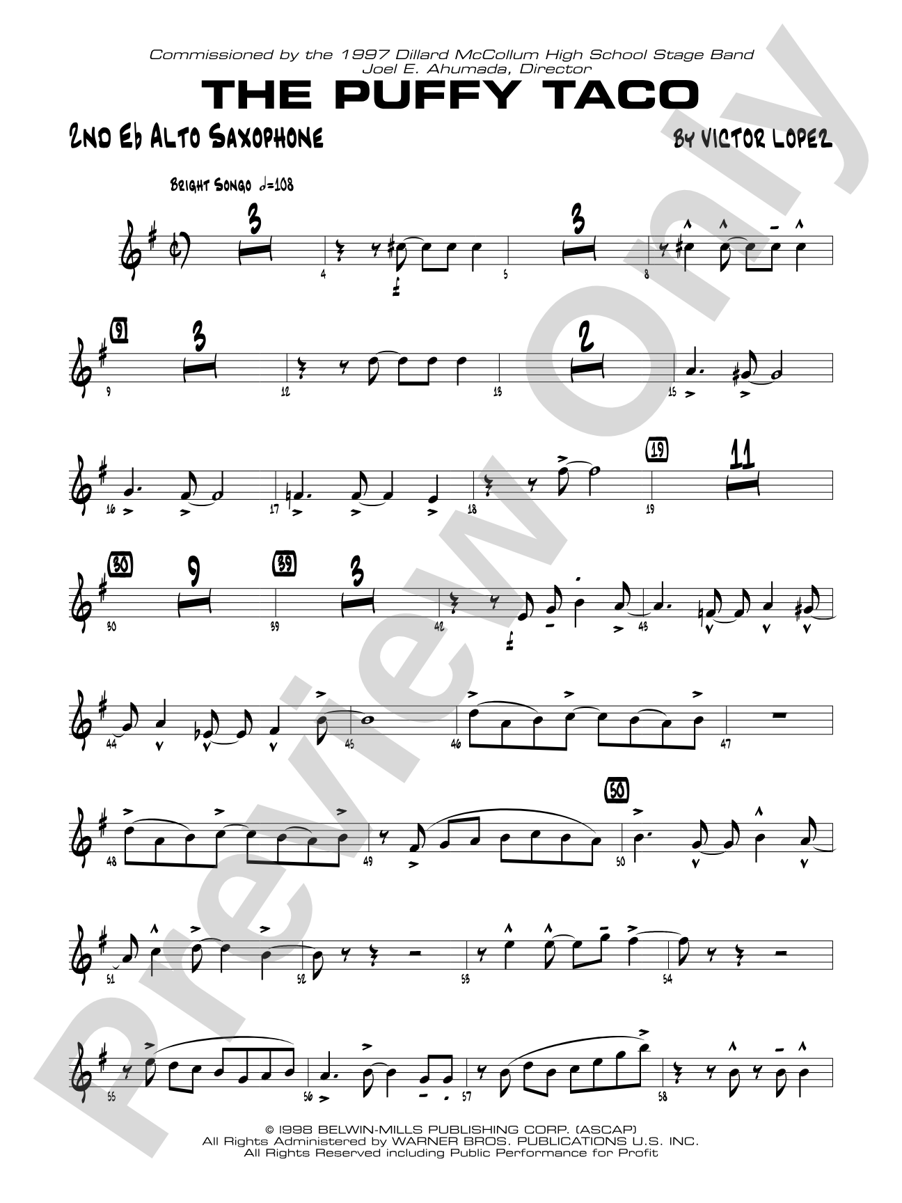 Puffy Taco: 2nd E-flat Alto Saxophone