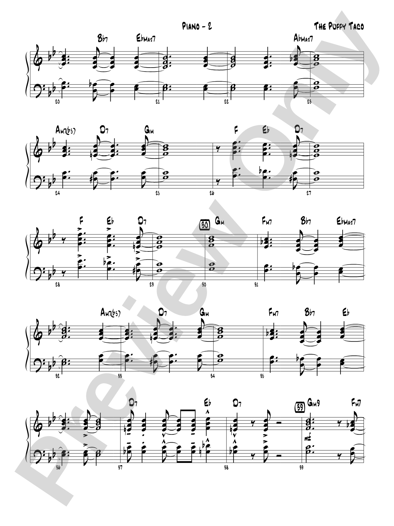 Puffy Taco: Piano Accompaniment