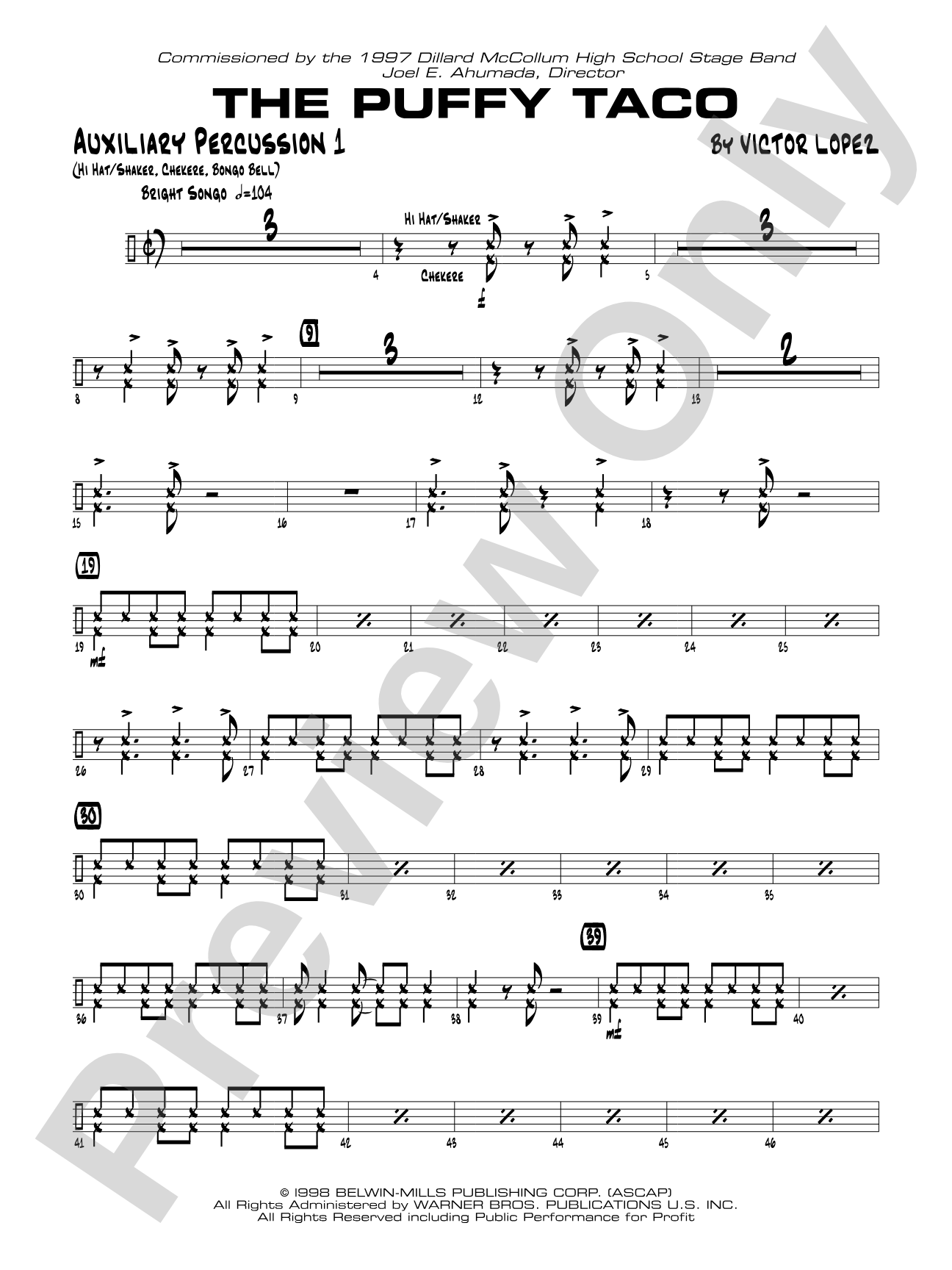 Puffy Taco: 1st Percussion