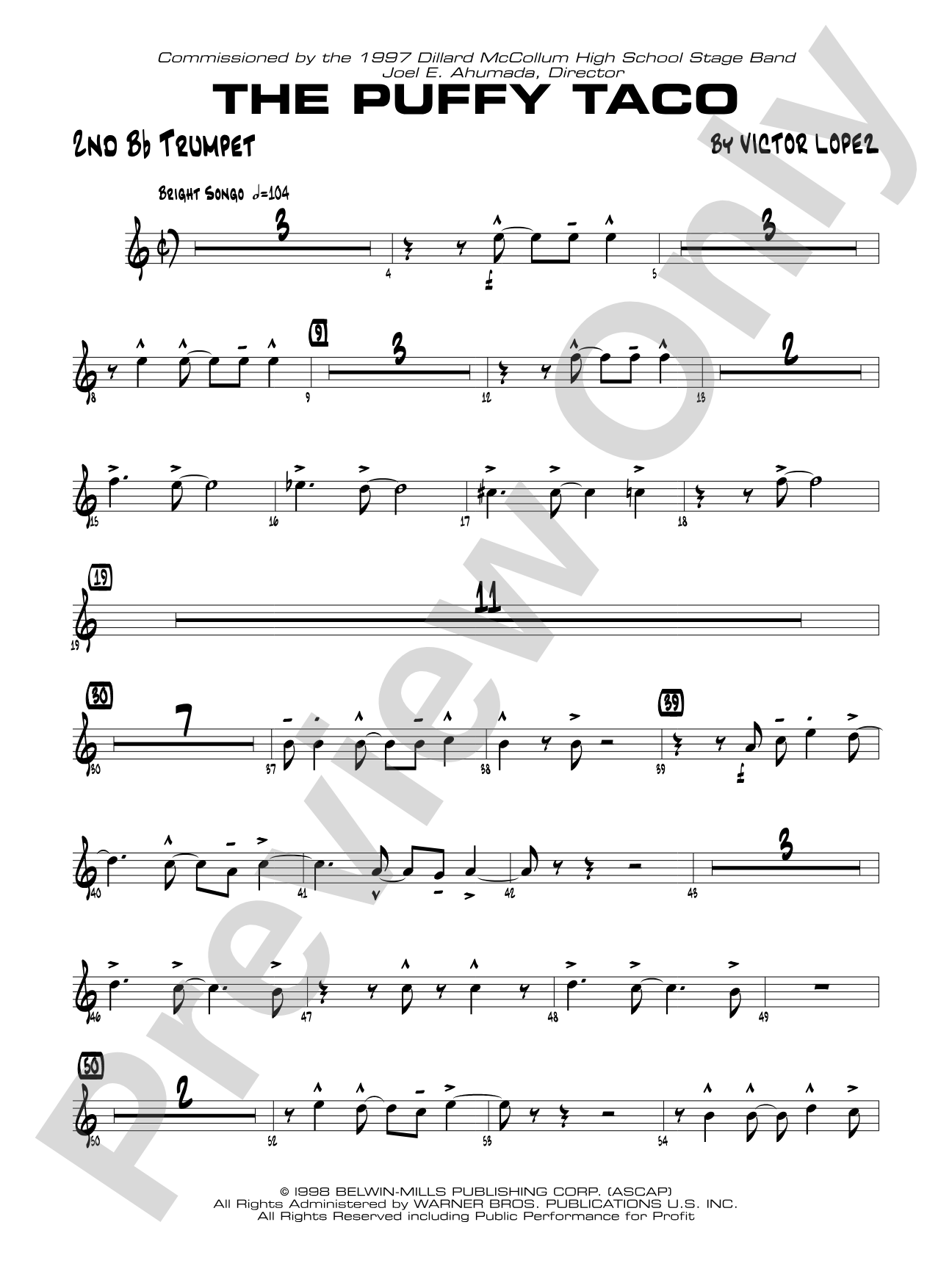 Puffy Taco: 2nd B-flat Trumpet