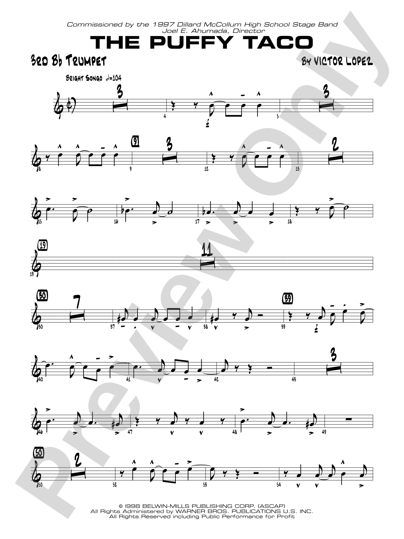 Puffy Taco: 3rd B-flat Trumpet