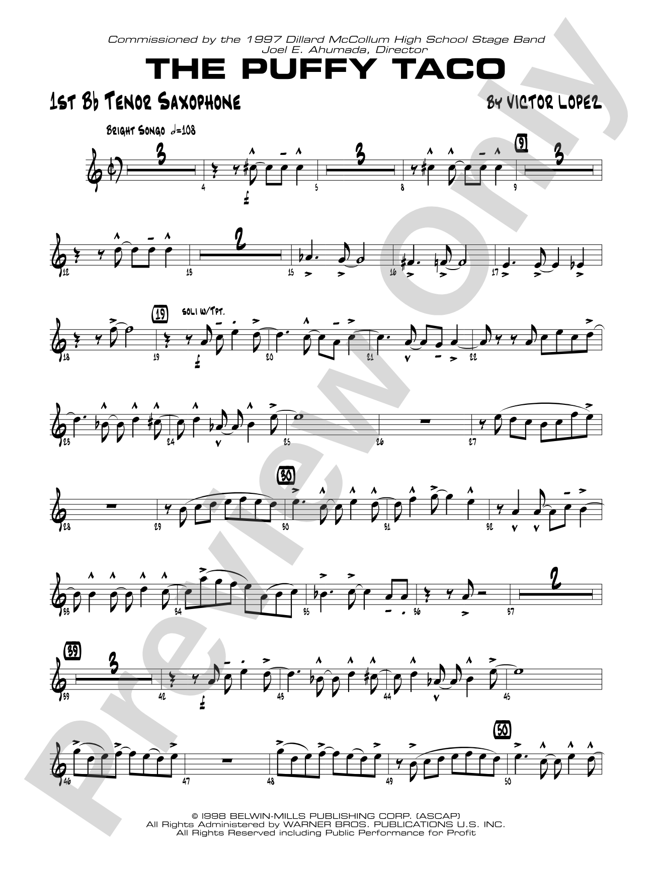 Puffy Taco: B-flat Tenor Saxophone