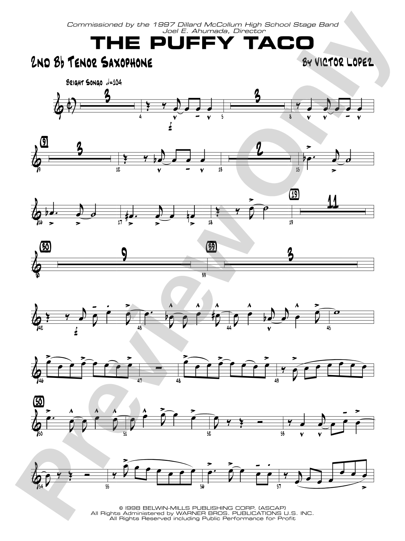 Puffy Taco: 2nd B-flat Tenor Saxophone
