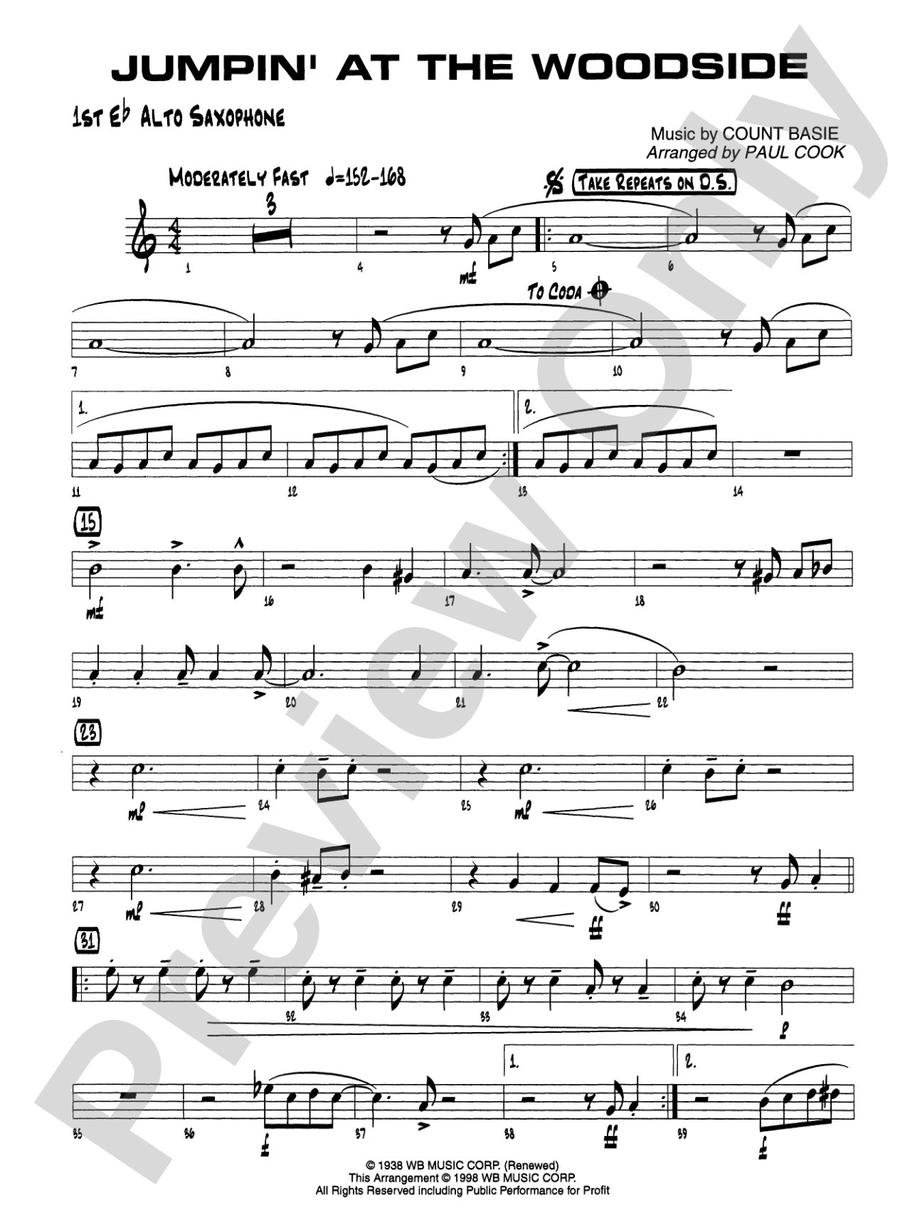 Jumpin' at the Woodside: E-flat Alto Saxophone