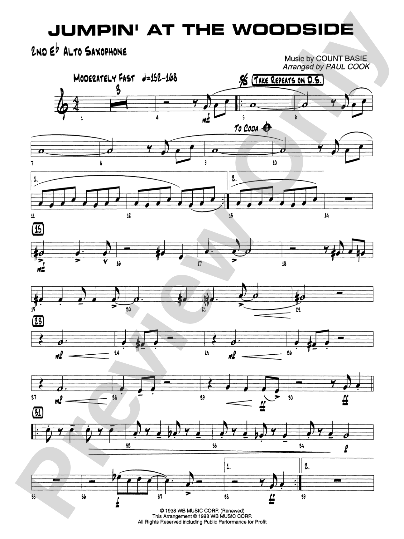 Jumpin' at the Woodside: 2nd E-flat Alto Saxophone