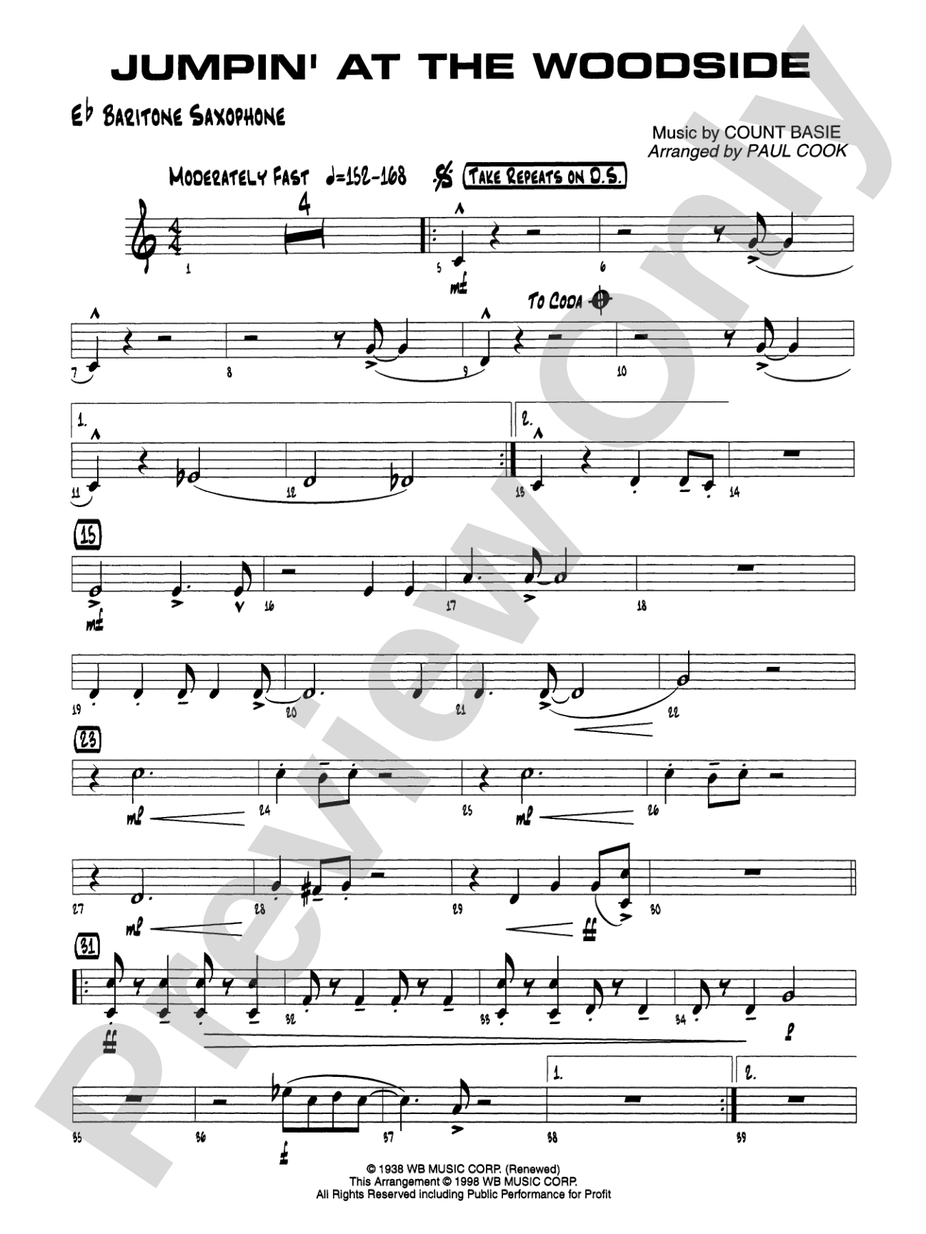 Jumpin' at the Woodside: E-flat Baritone Saxophone