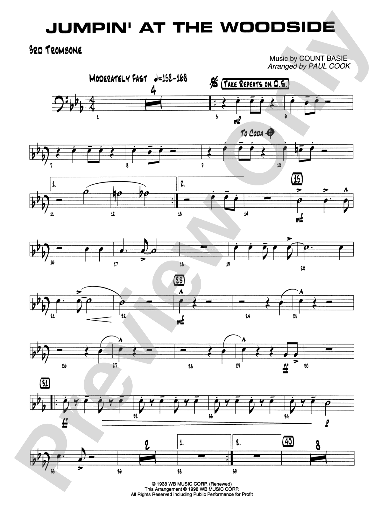 Jumpin' at the Woodside: 3rd Trombone