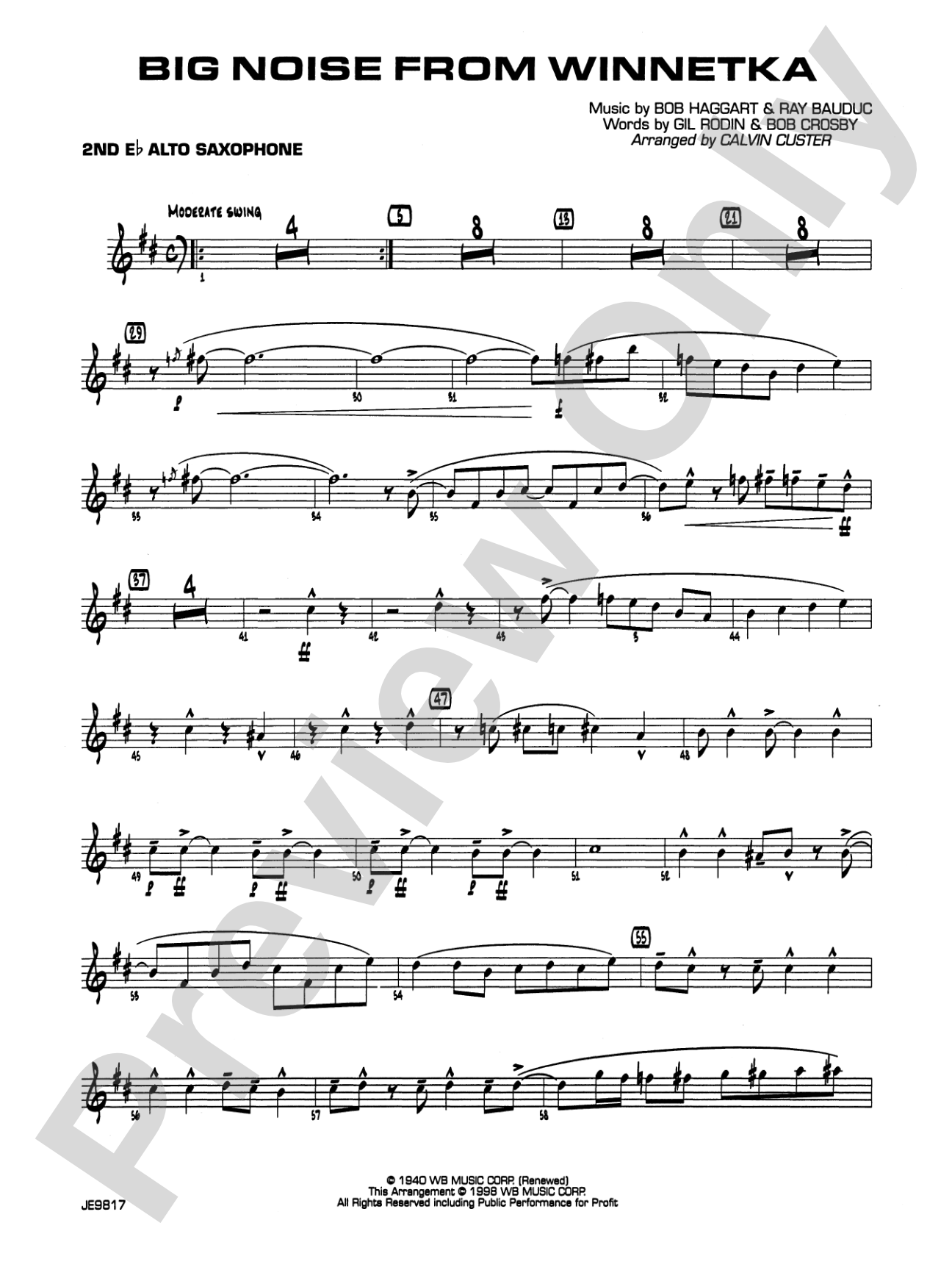 Big Noise from Winnetka: 2nd E-flat Alto Saxophone