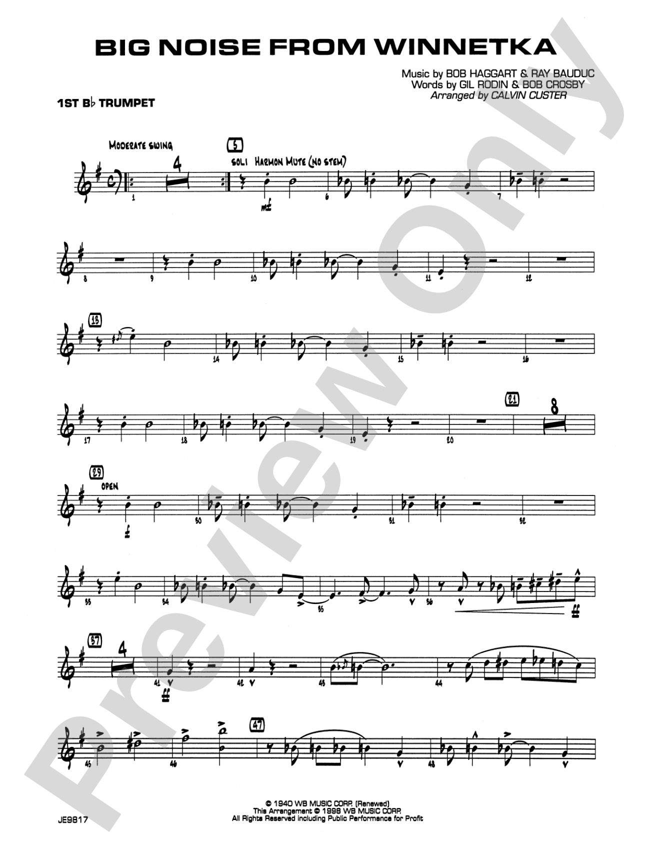 Big Noise from Winnetka: 1st B-flat Trumpet