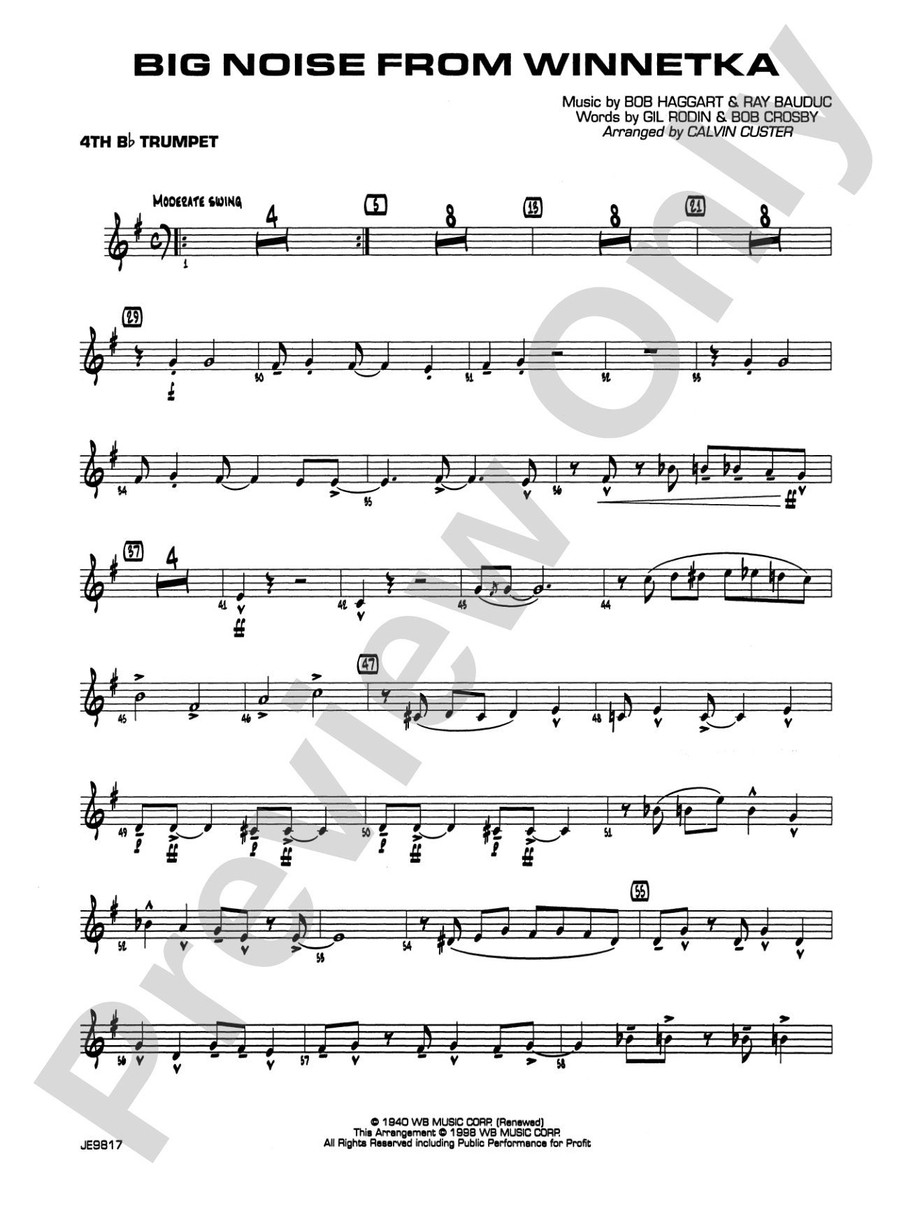 Big Noise from Winnetka: 4th B-flat Trumpet