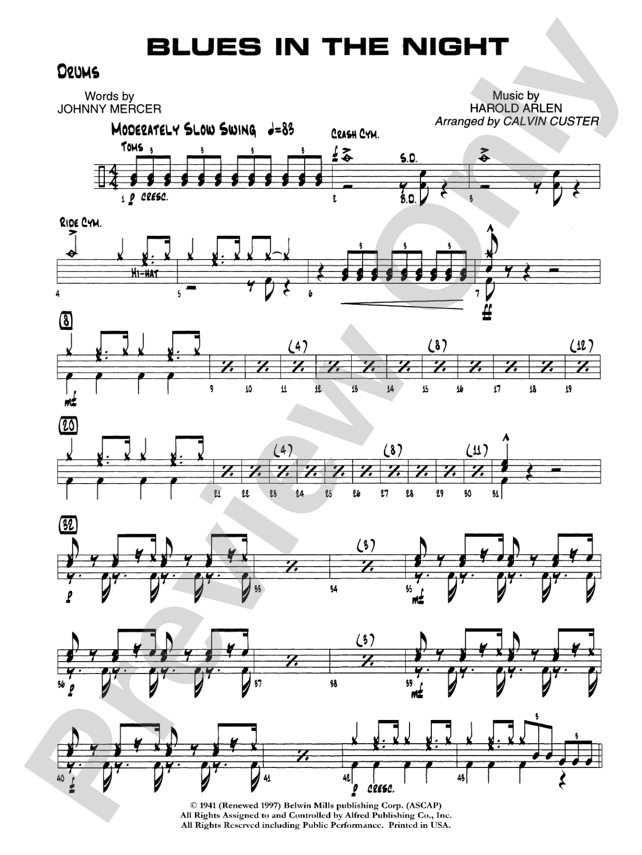 Blues in the Night: Drums